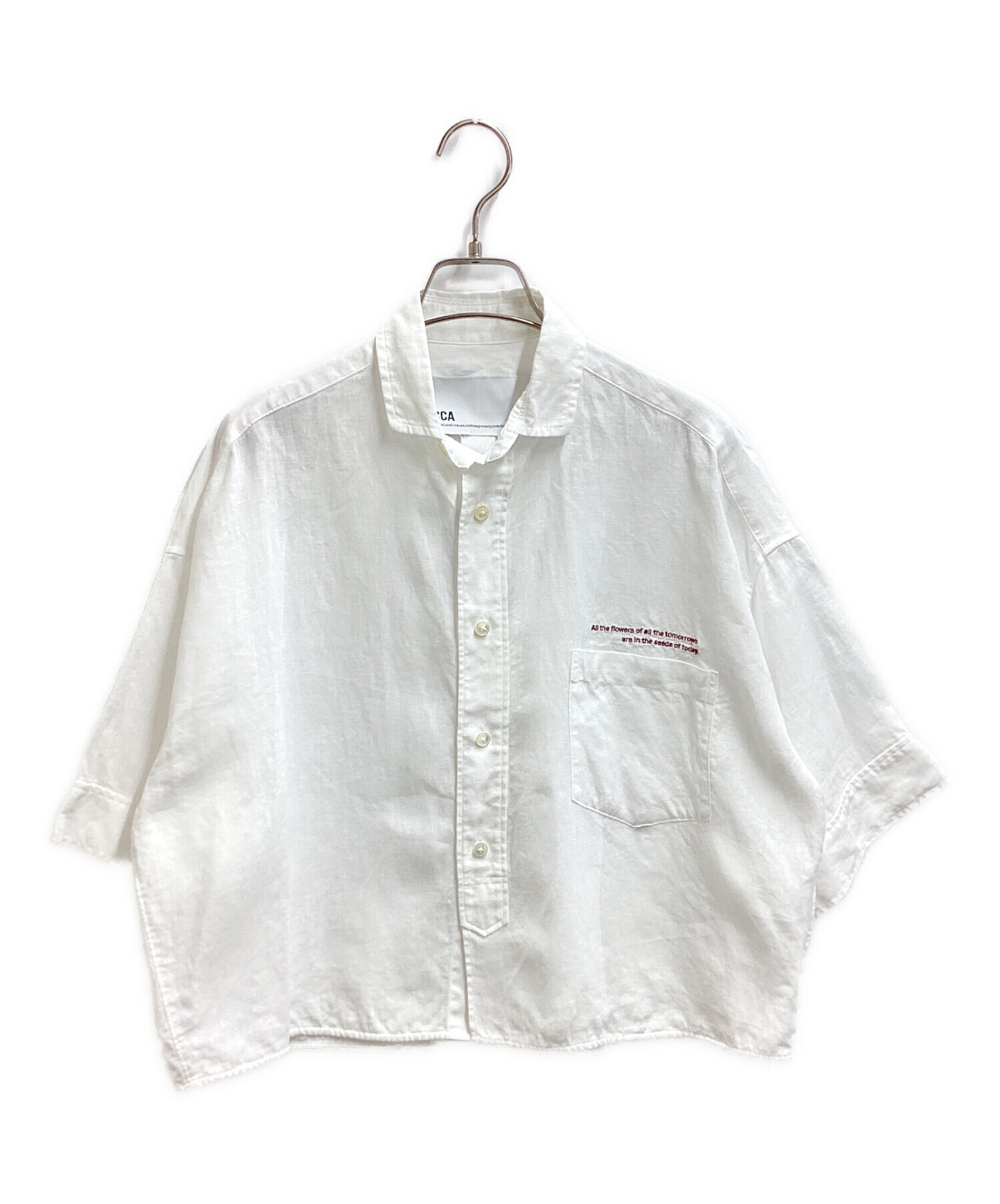 24SS✨ティッカ　スピックアンドスパン別注　リネン　半袖エンブロイダリーシャツ 中古・古着通販】TICCA (ティッカ) 別注リネン半袖エンブロイダリー