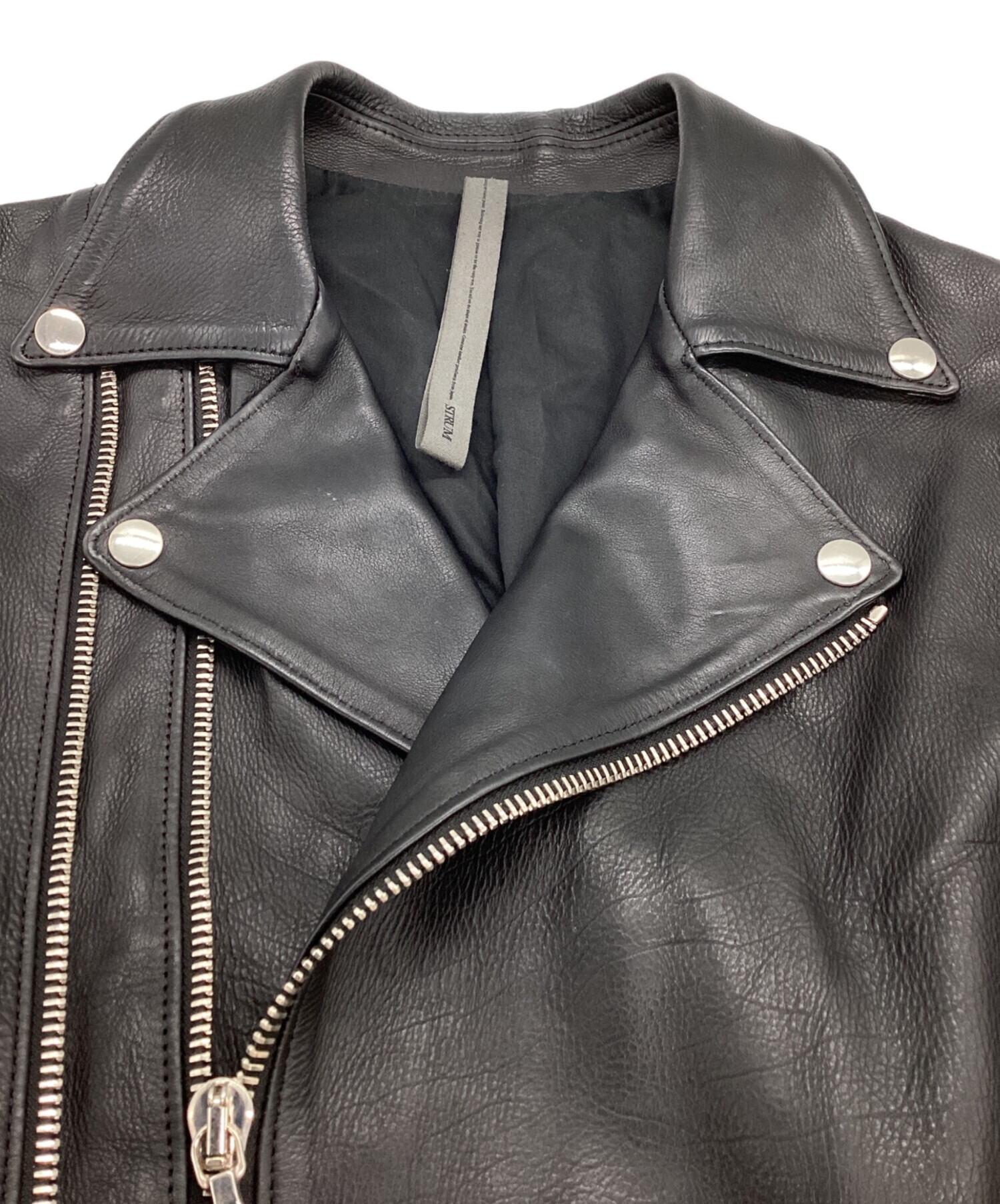 中古・古着通販】STRUM (ストラム) OIL CALF LEATHER W-ZIPPER RIDERS