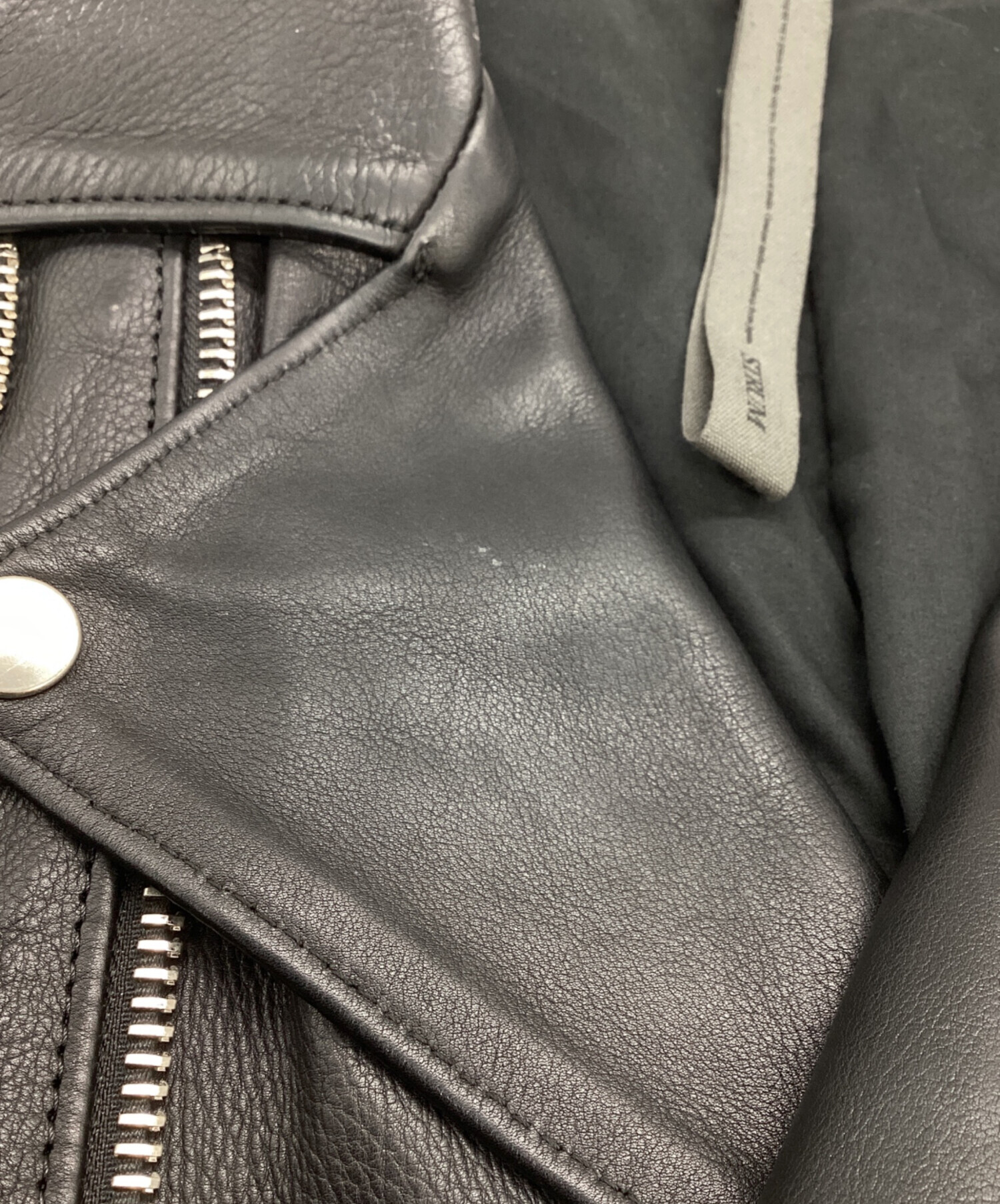 中古・古着通販】STRUM (ストラム) OIL CALF LEATHER W-ZIPPER RIDERS