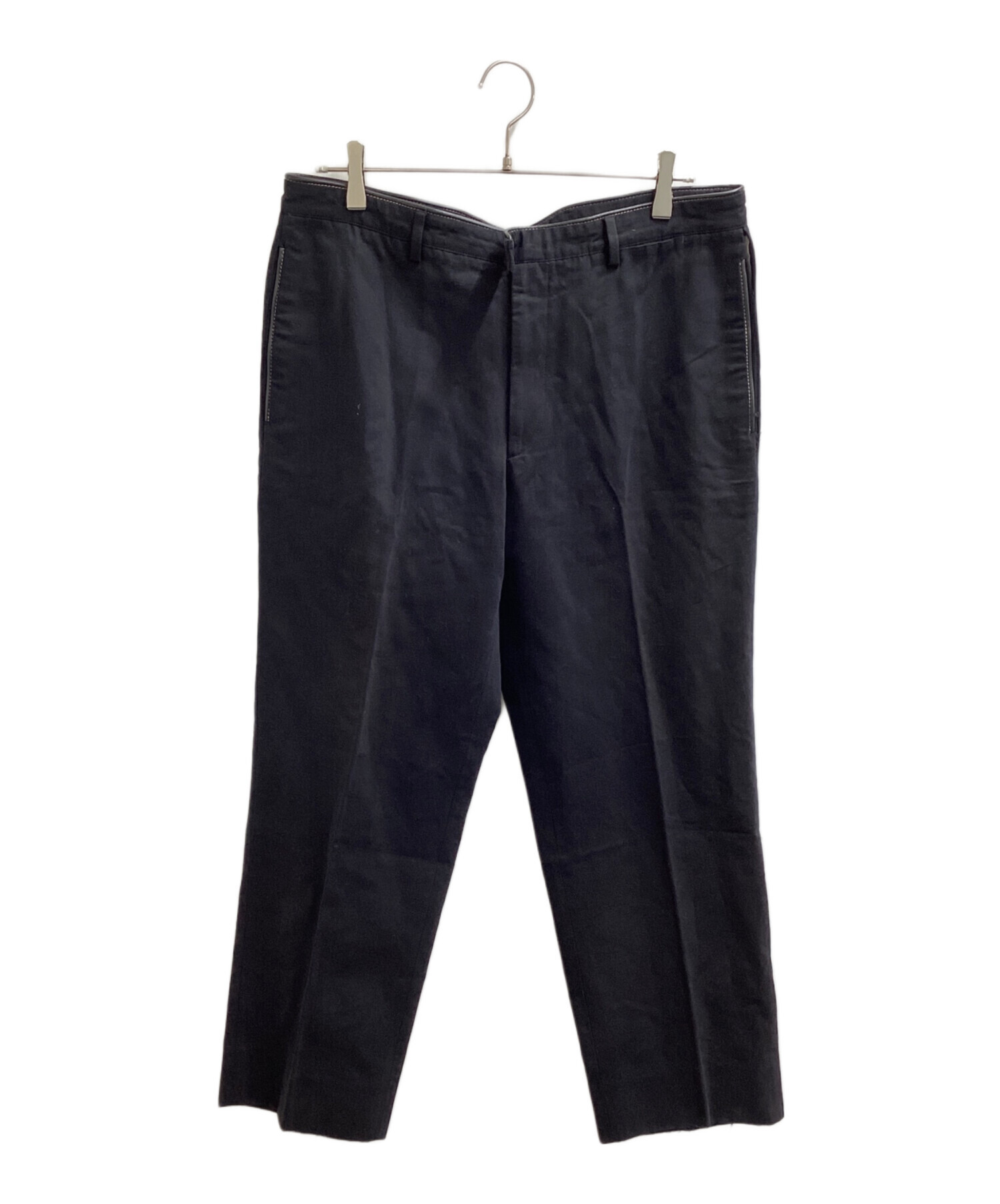 HERMES レザーパイピング スラックス 中古・古着通販】HERMES (エルメス) レザーパイピングコットン