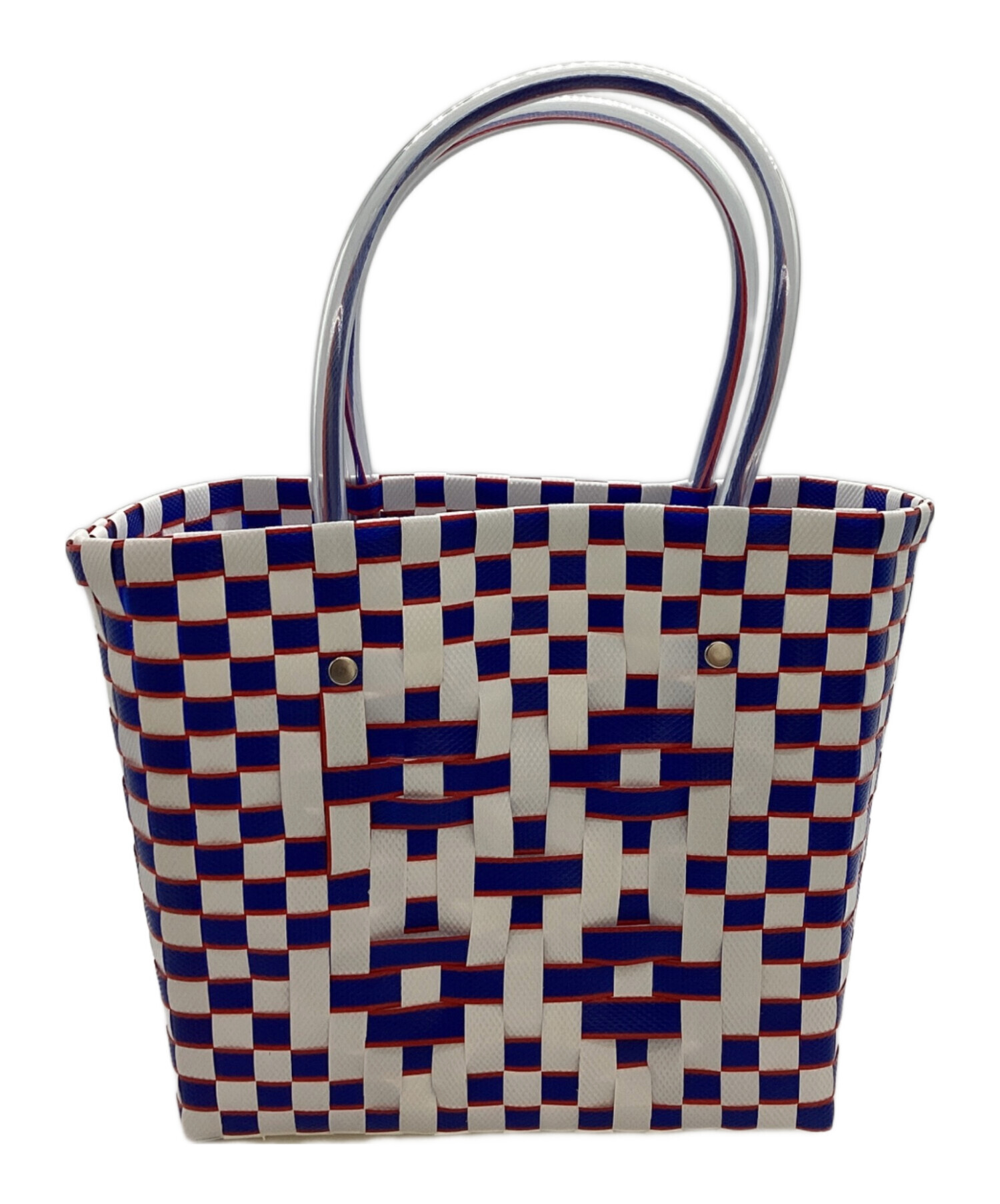 売り切り！本日‼️MARNI かごバッグ ナチュラルホワイト×ネイビー 中古・古着通販】MARNI (マルニ) カゴバッグ / basket bag ホワイト