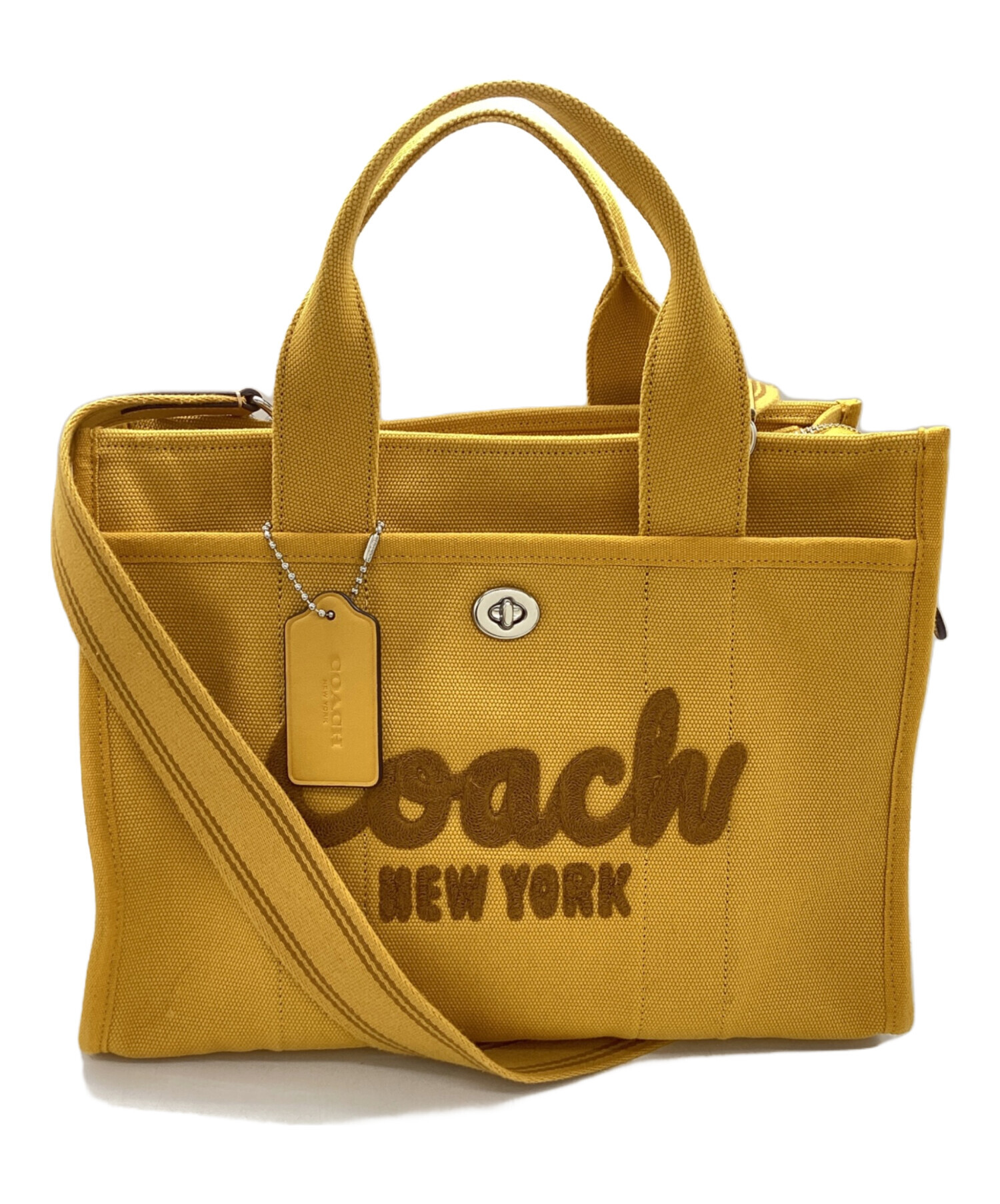 【最終価格】 COACH コーチ CAL49 レザー トートバッグ イエロー 中古・古着通販】COACH (コーチ) カーゴトート / cargo tote / CP158