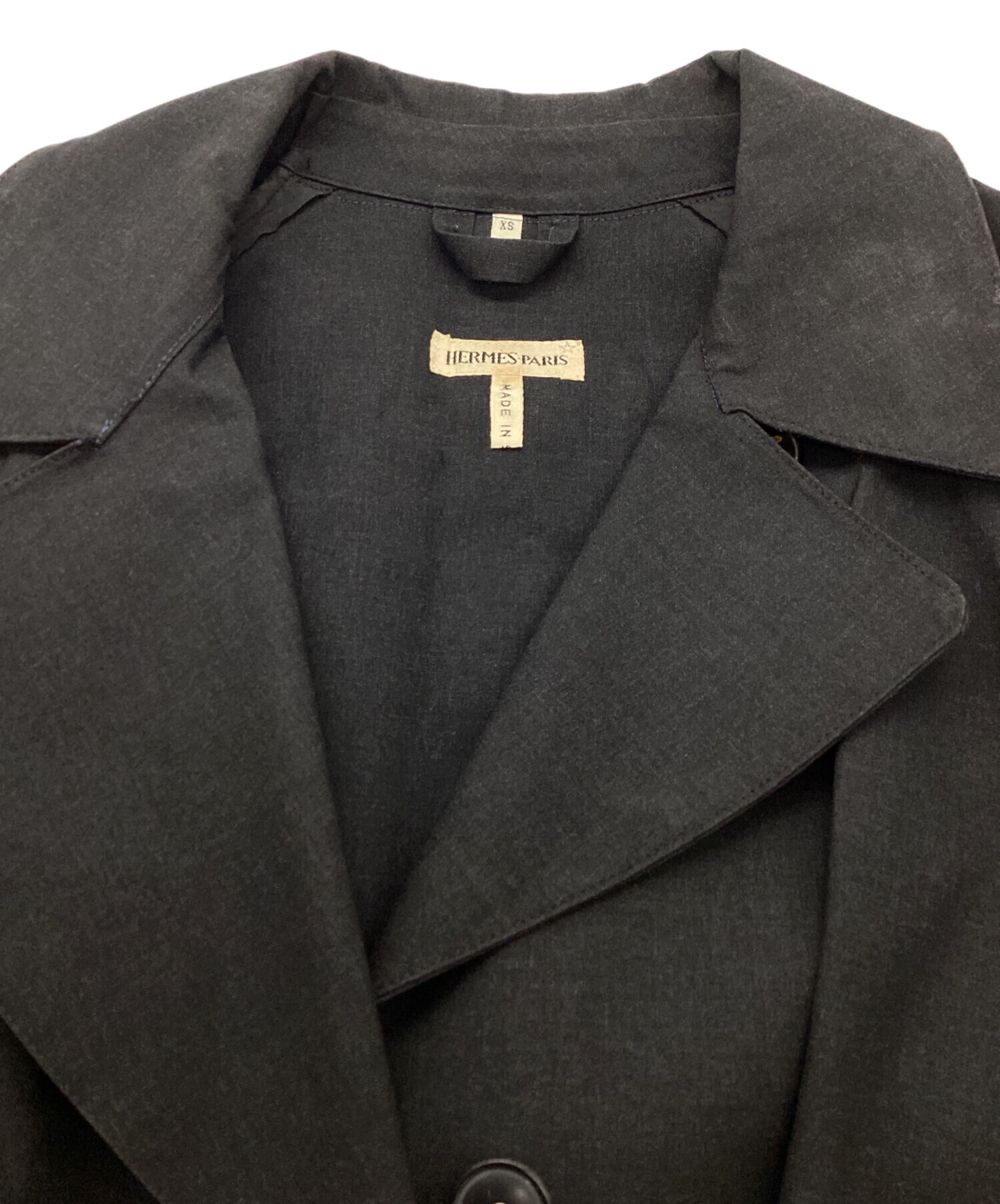中古・古着通販】HERMES (エルメス) ゴム引きトレンチコート