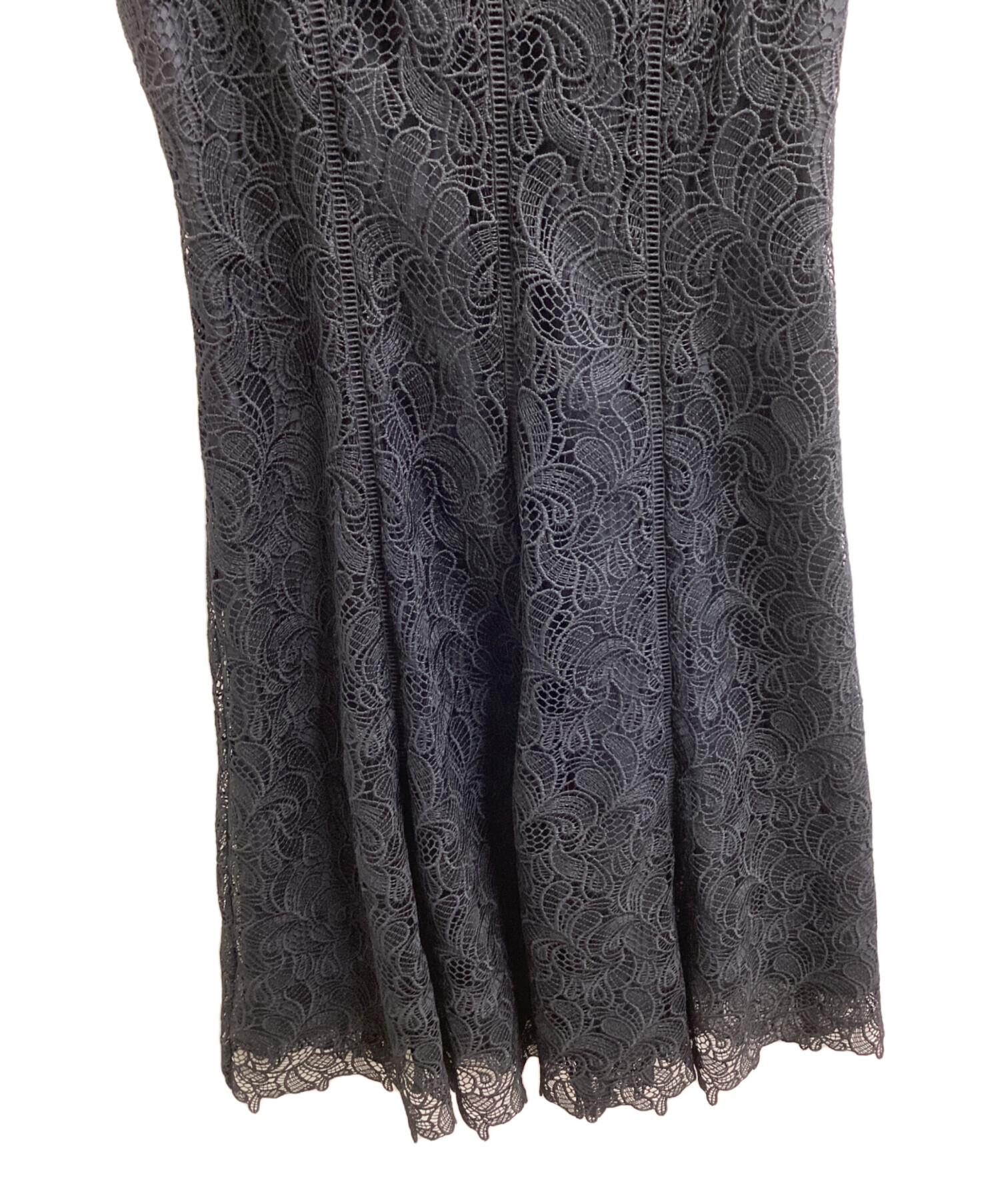 中古・古着通販】ANAYI (アナイ) リーフボーダーレースフレア 中古・古着通販】ANAYI (アナイ) リーフボーダーレースフレア