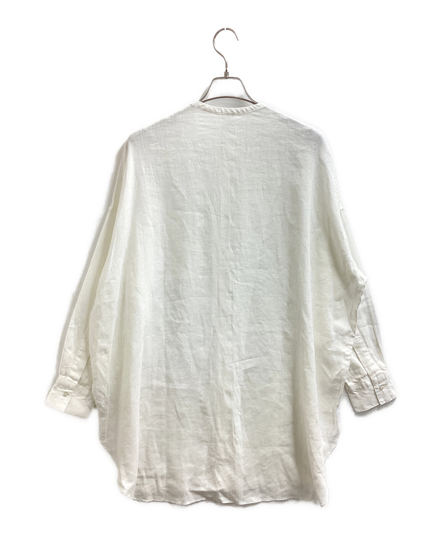 新品未使用】かぐれ リネンチュニックブラウス 13,200円 黒 リネン