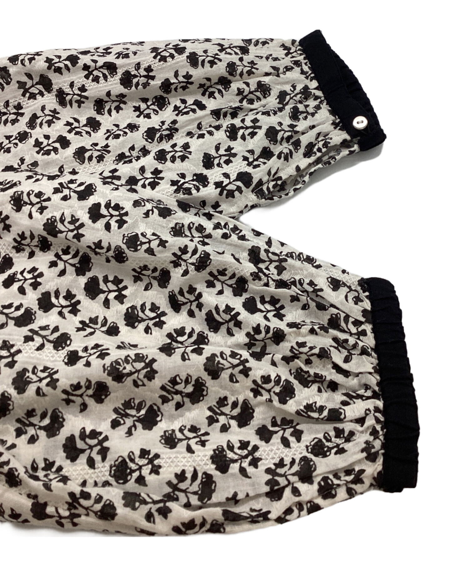 美品♡ヌキテパ　コットンジャガードコンビプリントギャザードレス　モノトーン ヌキテパ コットンジャガードコンビギャザードレス 2023 完売品