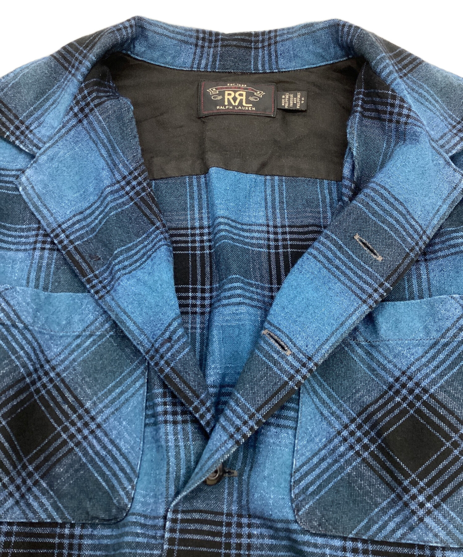 中古・古着通販】RRL (ダブルアールエル) オープンカラーチェック
