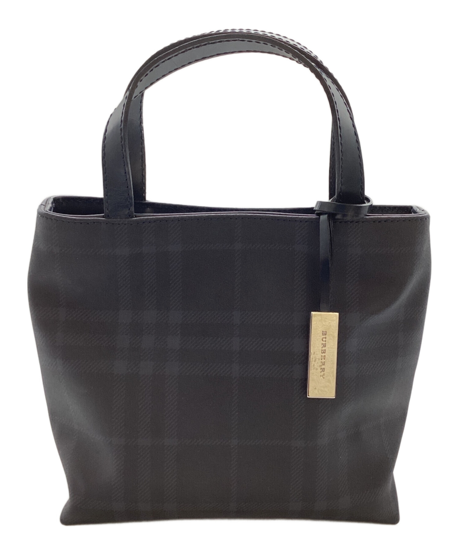 中古・古着通販】BURBERRY (バーバリー) ハンドバッグ ネイビー 
