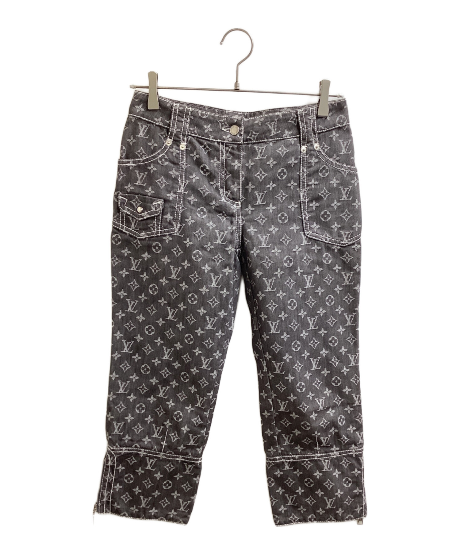 良品✨LOUIS VUITTON 40 L モノグラム クロップド デニムパンツ 中古・古着通販】LOUIS VUITTON (ルイ ヴィトン) モノグラム