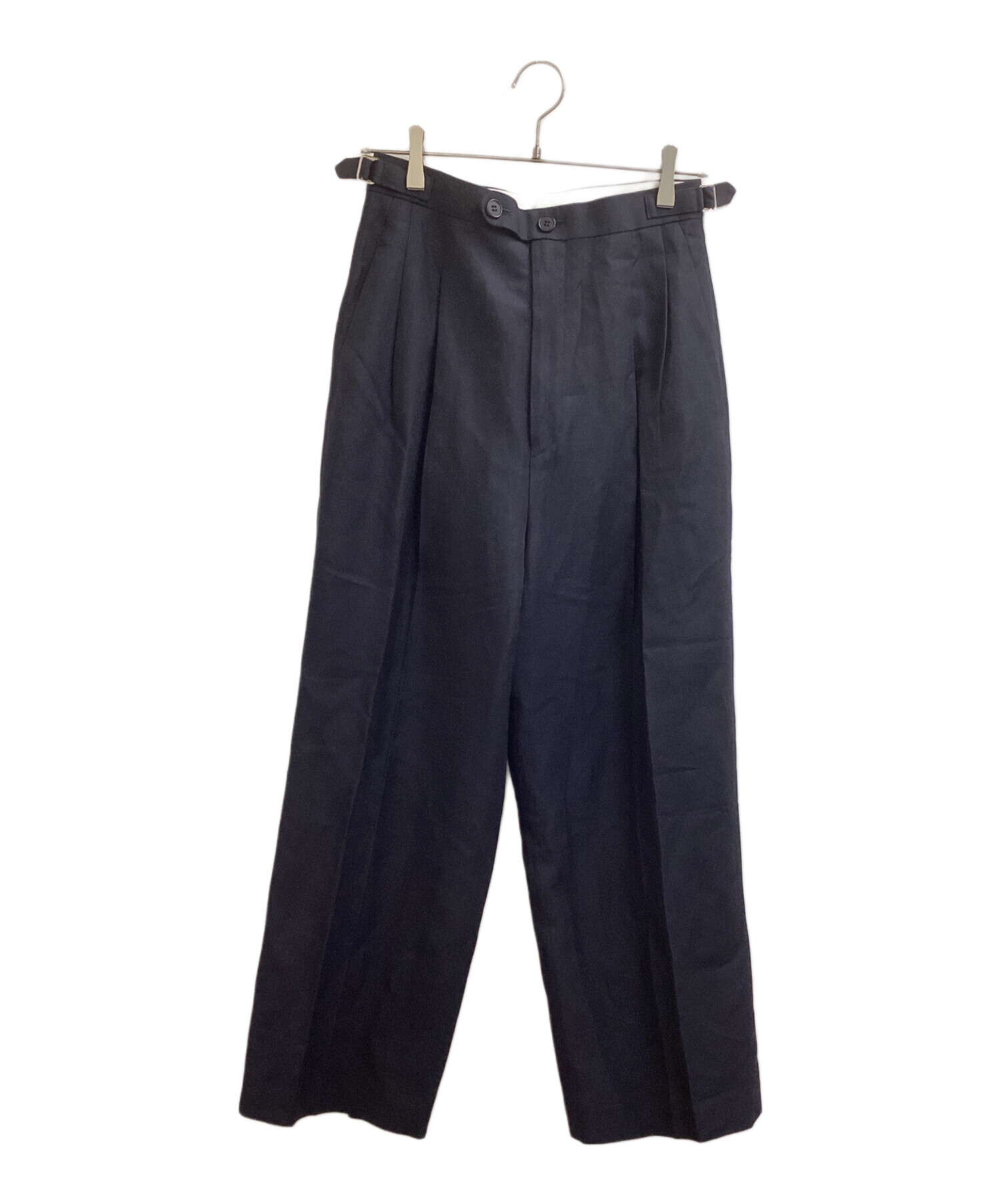 BLAMINK タックパンツ ネイビー ブラミンク 中古・古着通販】BLAMINK (ブラミンク) RESORT タックテーパード