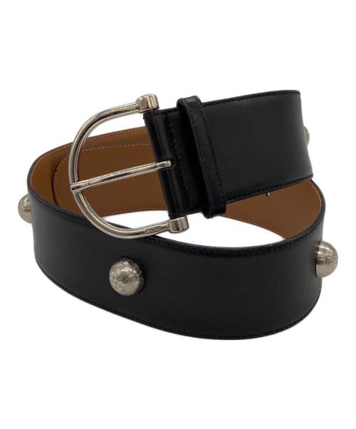 希少　CELINE  スタッズ　レザーベルト 本革 ブラウン イタリア製 中古・古着通販】CELINE (セリーヌ) スタッズベルト / イタリア製