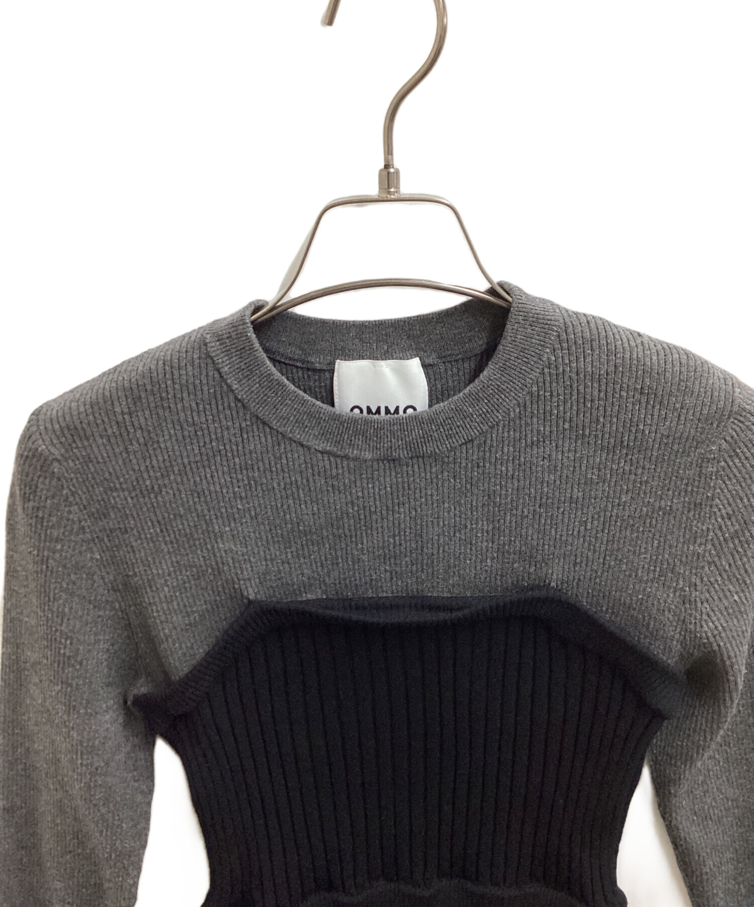 OMMOニットビスチェ 中古・古着通販】OMMO (オーエムエムオー) BUSTIER LAYERED BLOCKING