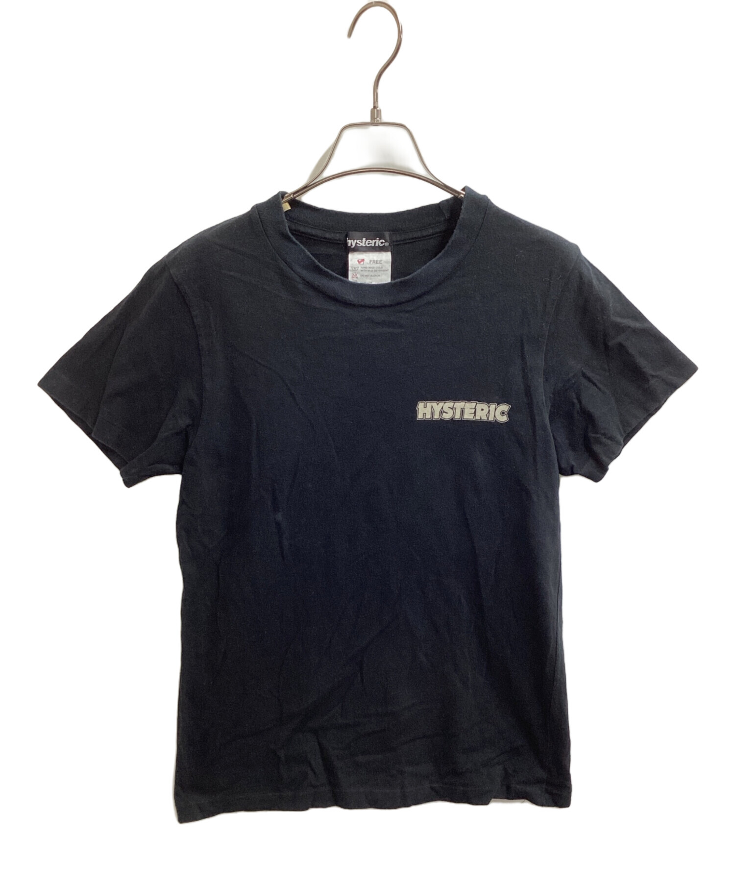 ヒステリックス バックロゴ 半袖 カットソー ブラック系 HYSTERICS レディース 【中古】  【230320】 メール便可 中古・古着通販】hysterics (ヒステリックス) プリントカットソー