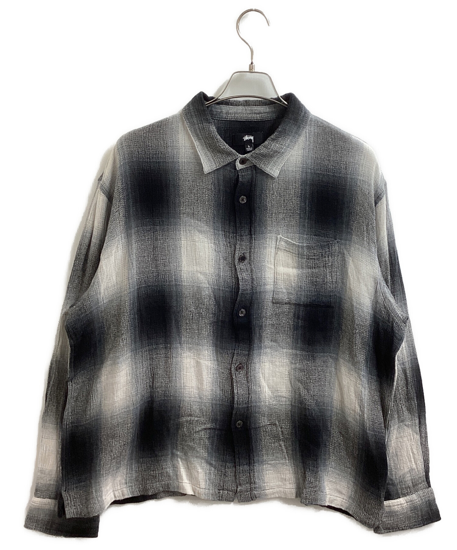 中古・古着通販】stussy (ステューシー) Loose Weave Plaid Shirt