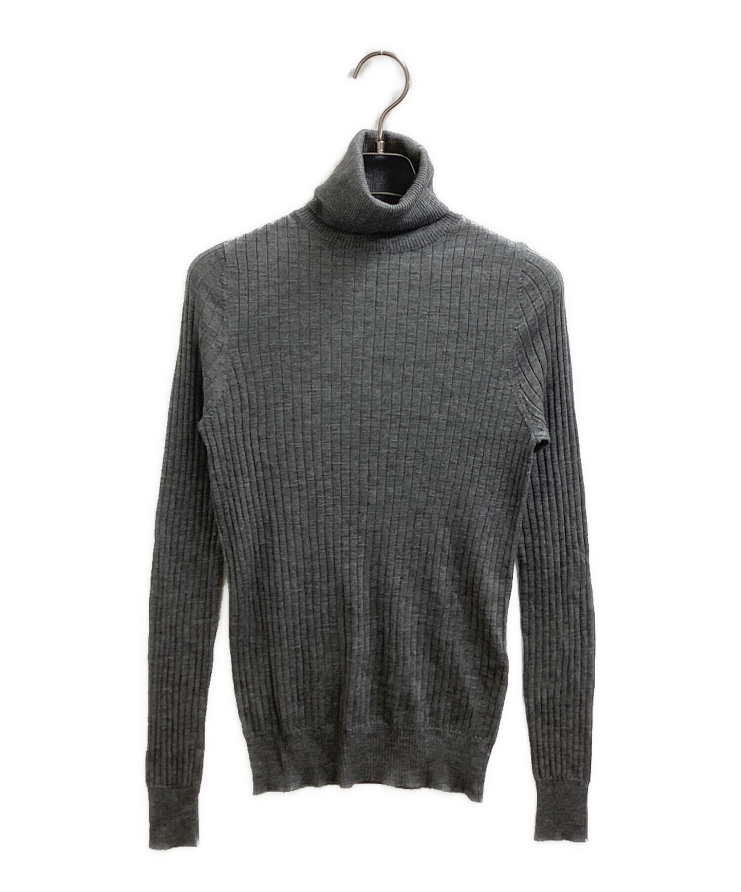 ドゥロワー18G カシミヤシルクリブタートルネックニット グレー サイズ