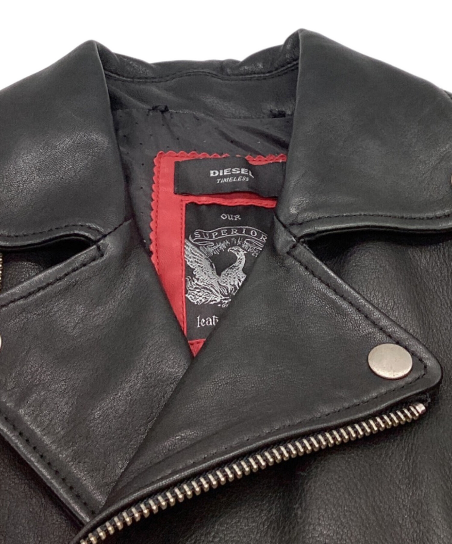 中古・古着通販】DIESEL (ディーゼル) ラムレザーライダースジャケット