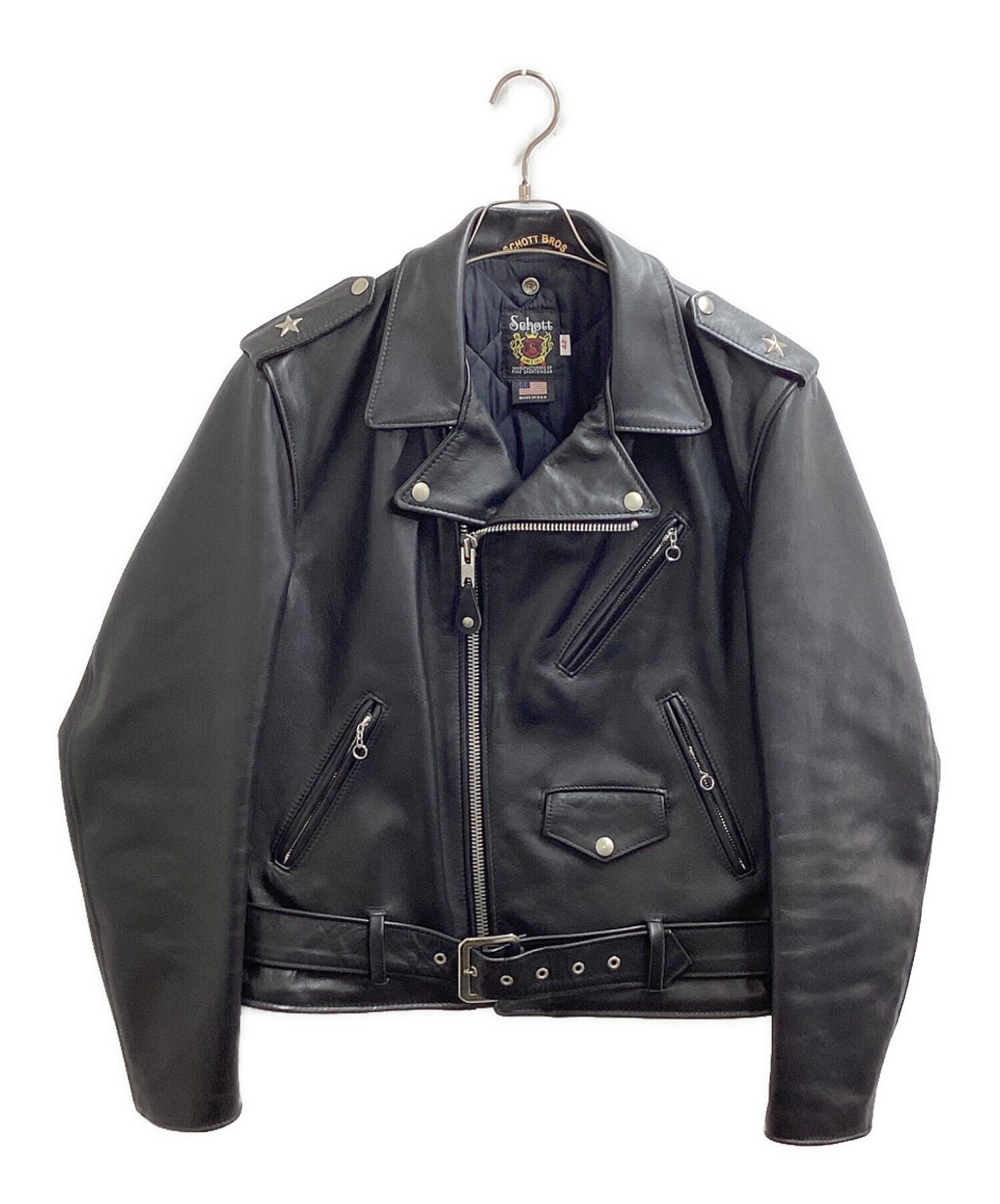 Schott USA製 Schott ブラック SCHOTT ショット 42 スウェードレザー 