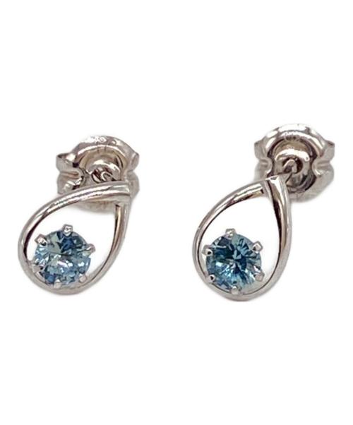 中古・古着通販】4℃ (ヨンドシー) 石付きドロップ型ピアス シルバー