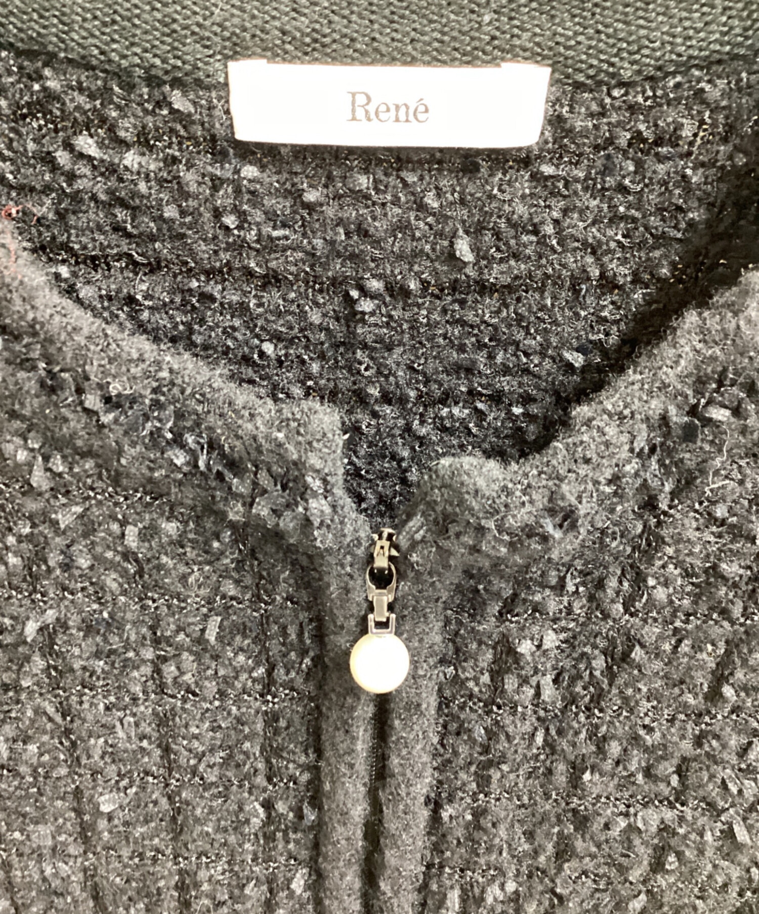 中古・古着通販】Rene (ルネ) パール ツイード ノーカラージャケット