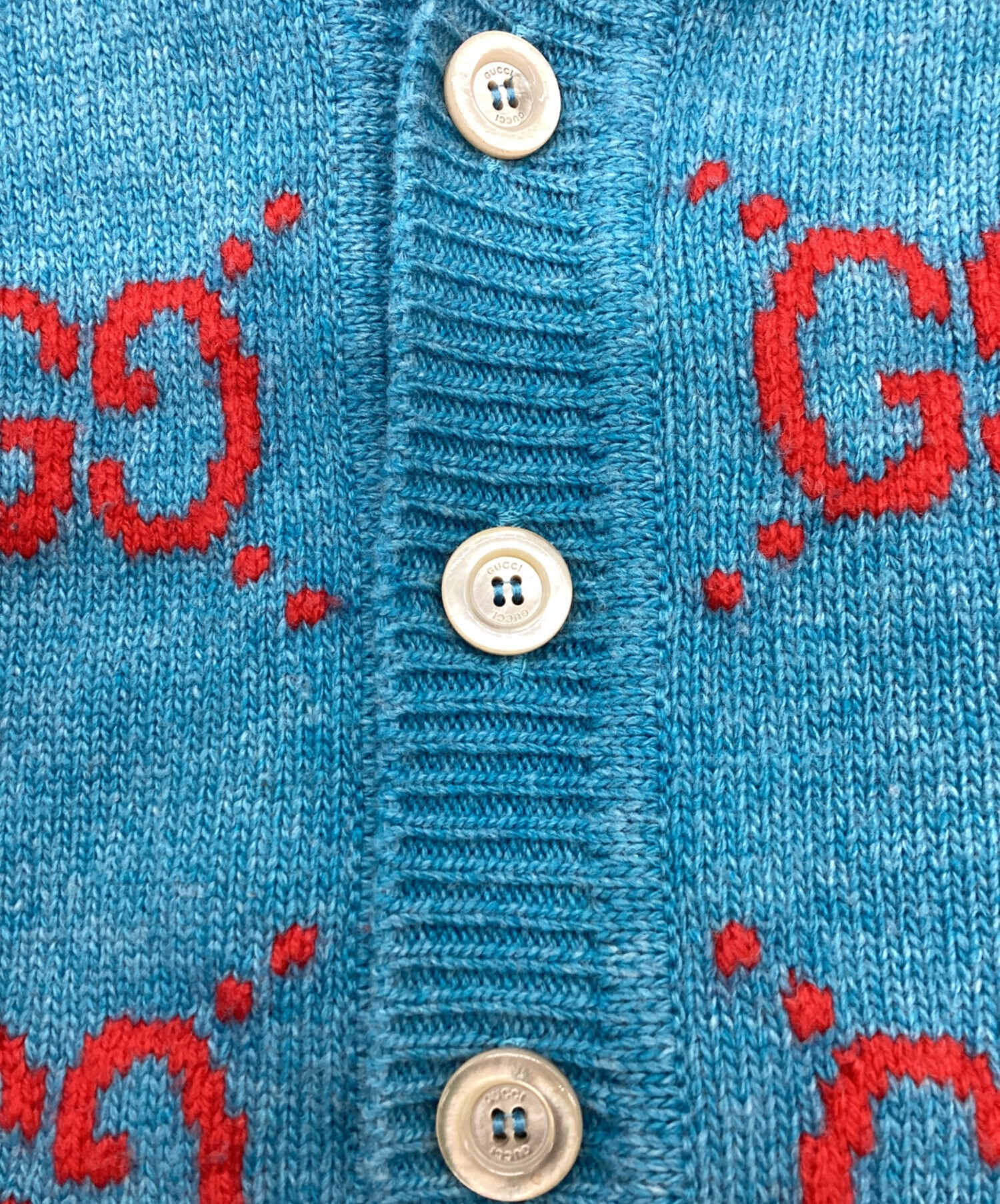 中古・古着通販】GUCCI (グッチ) GGロゴインターシャウール