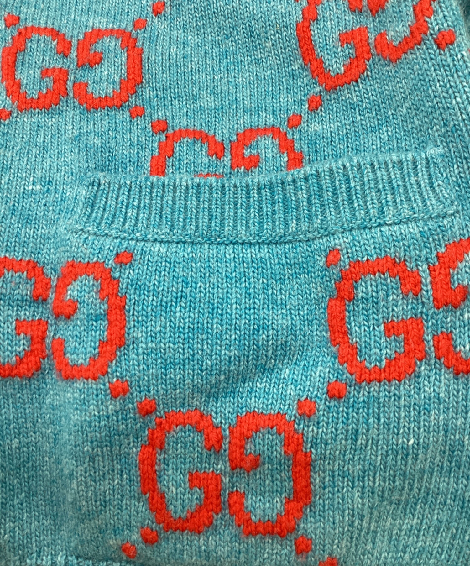 中古・古着通販】GUCCI (グッチ) GGロゴインターシャウール