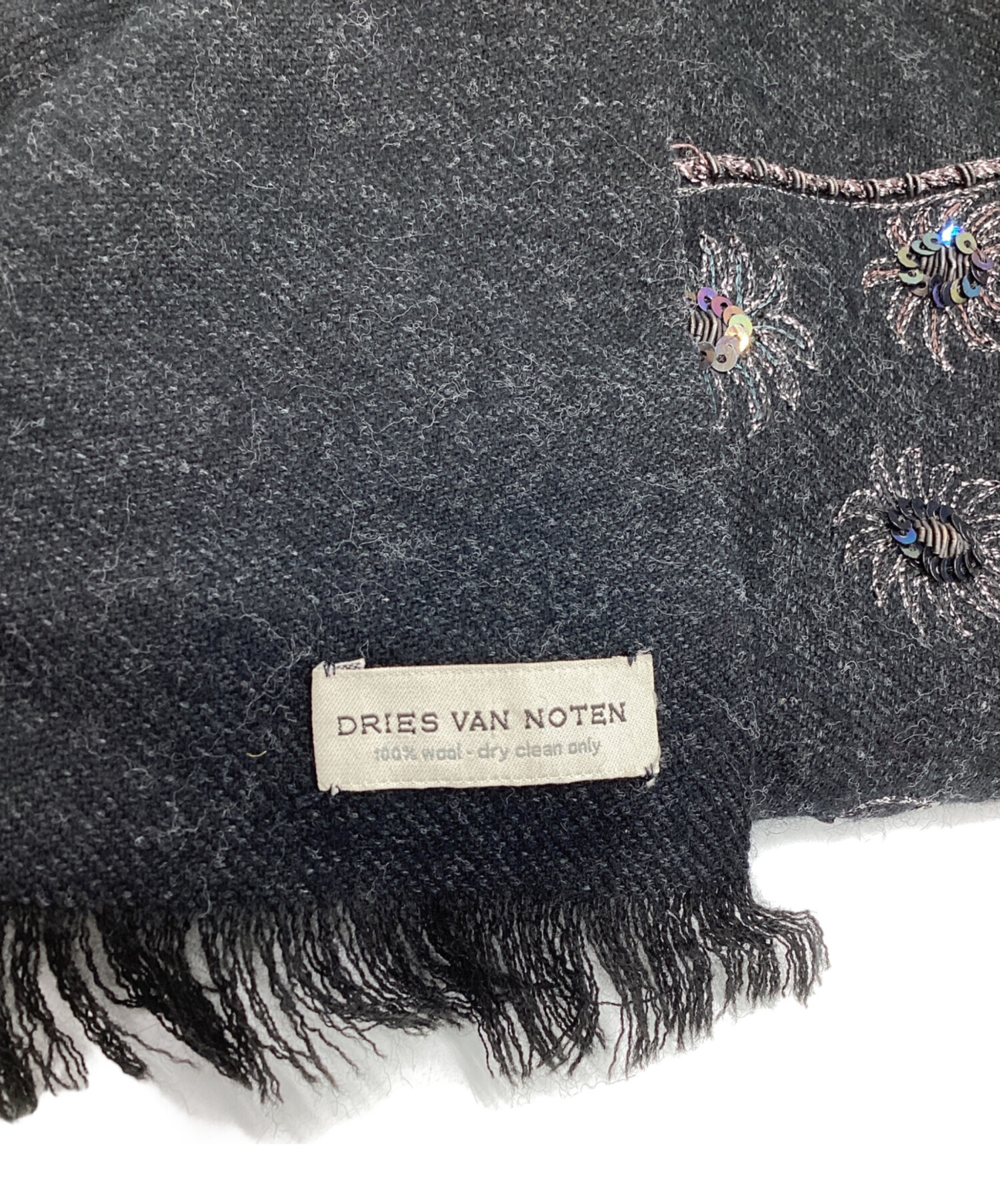 貴重 美品 DRIES VAN NOTEN ドリスヴァンノッテン ストール 刺繍 貴重 美品 DRIES VAN NOTEN ドリスヴァンノッテン ストール 刺繍の通販