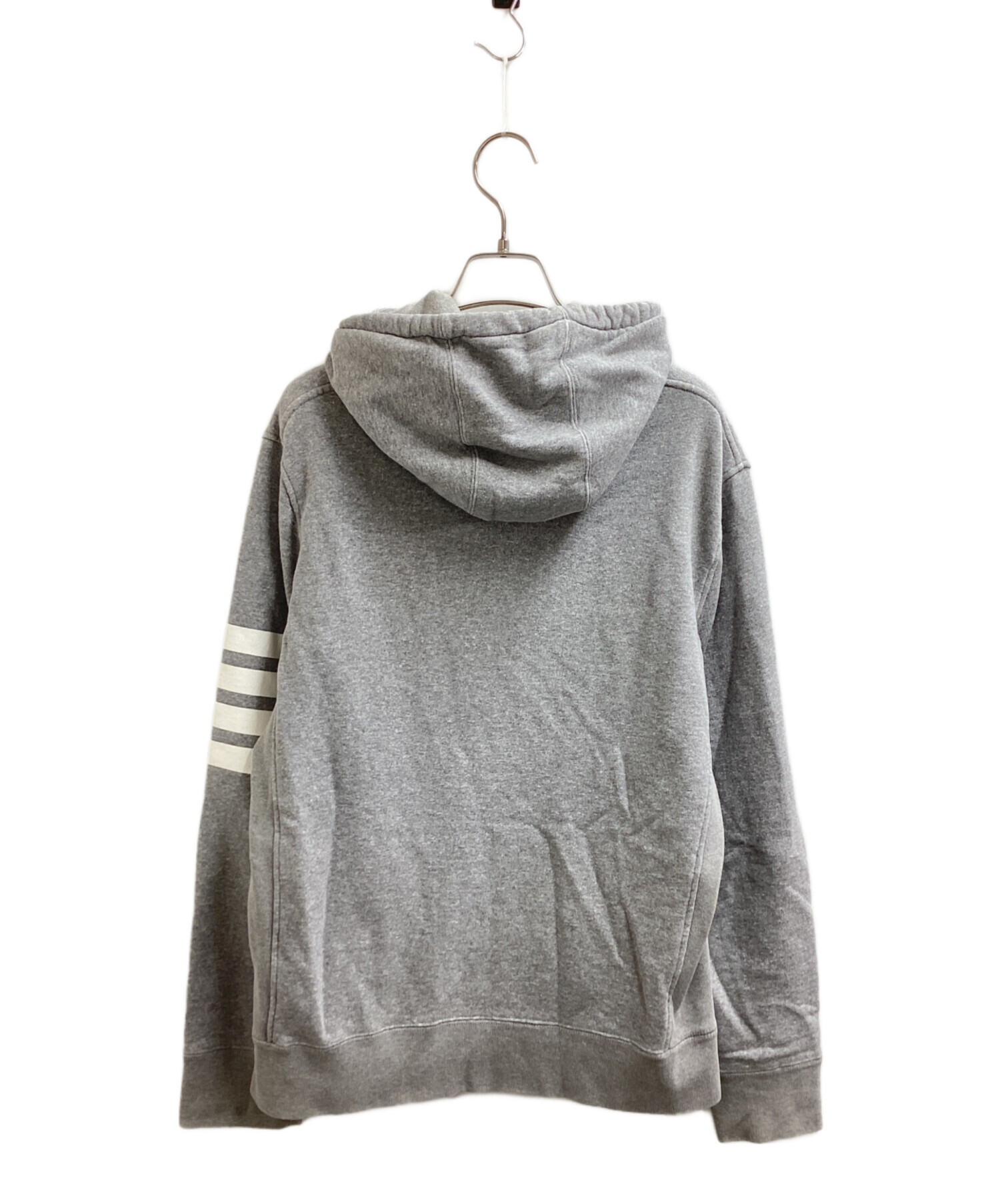 【高級・即完売デザイン】 トムブラウン 4bar トリコロール 正規品 パーカー THOM BROWNE（トム ブラウン） パーカー フーディー 4-バー ジップ