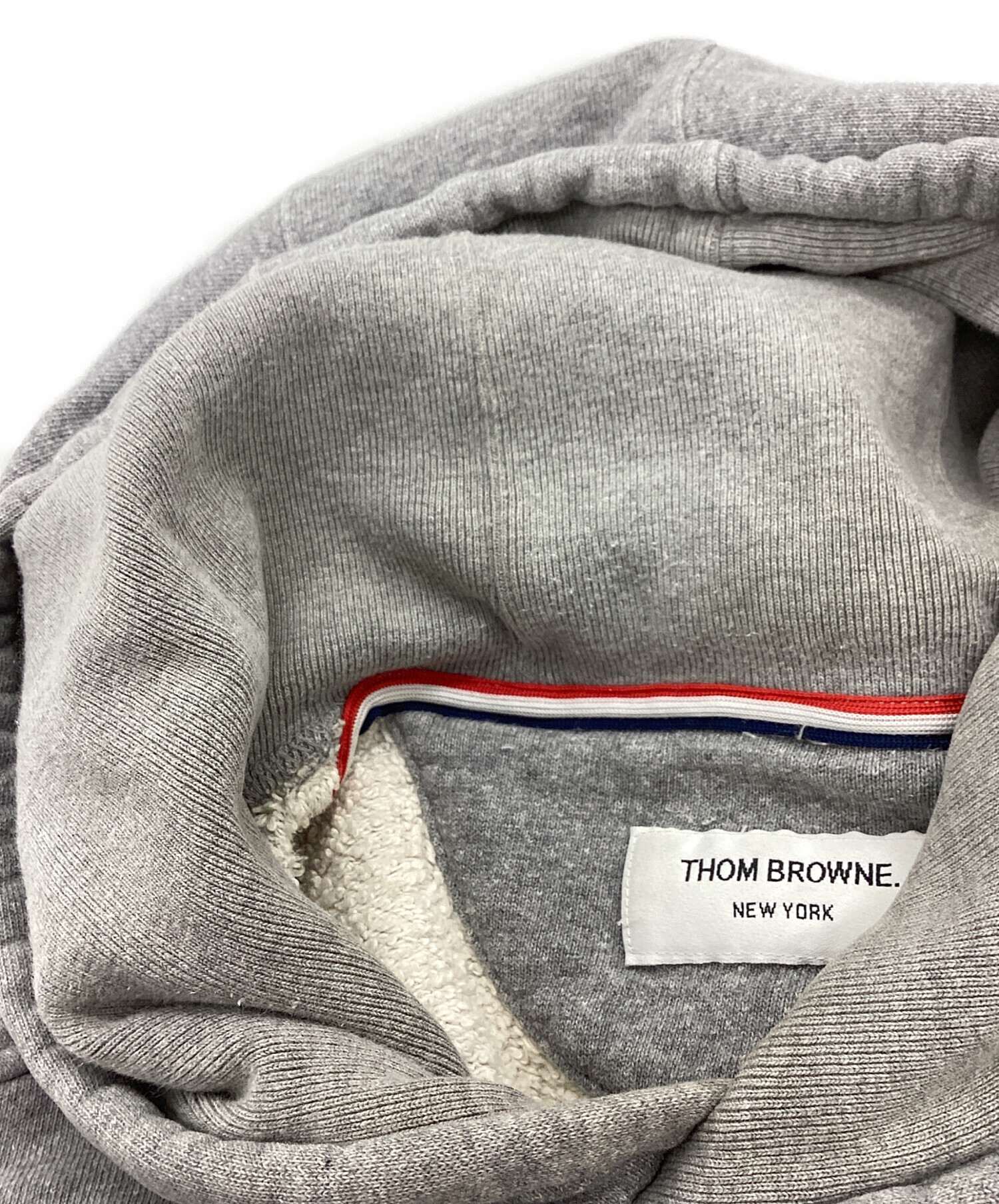 【高級・即完売デザイン】 トムブラウン 4bar トリコロール 正規品 パーカー THOM BROWNE トムブラウン パーカー 4bar トリコロール ダブルジップ