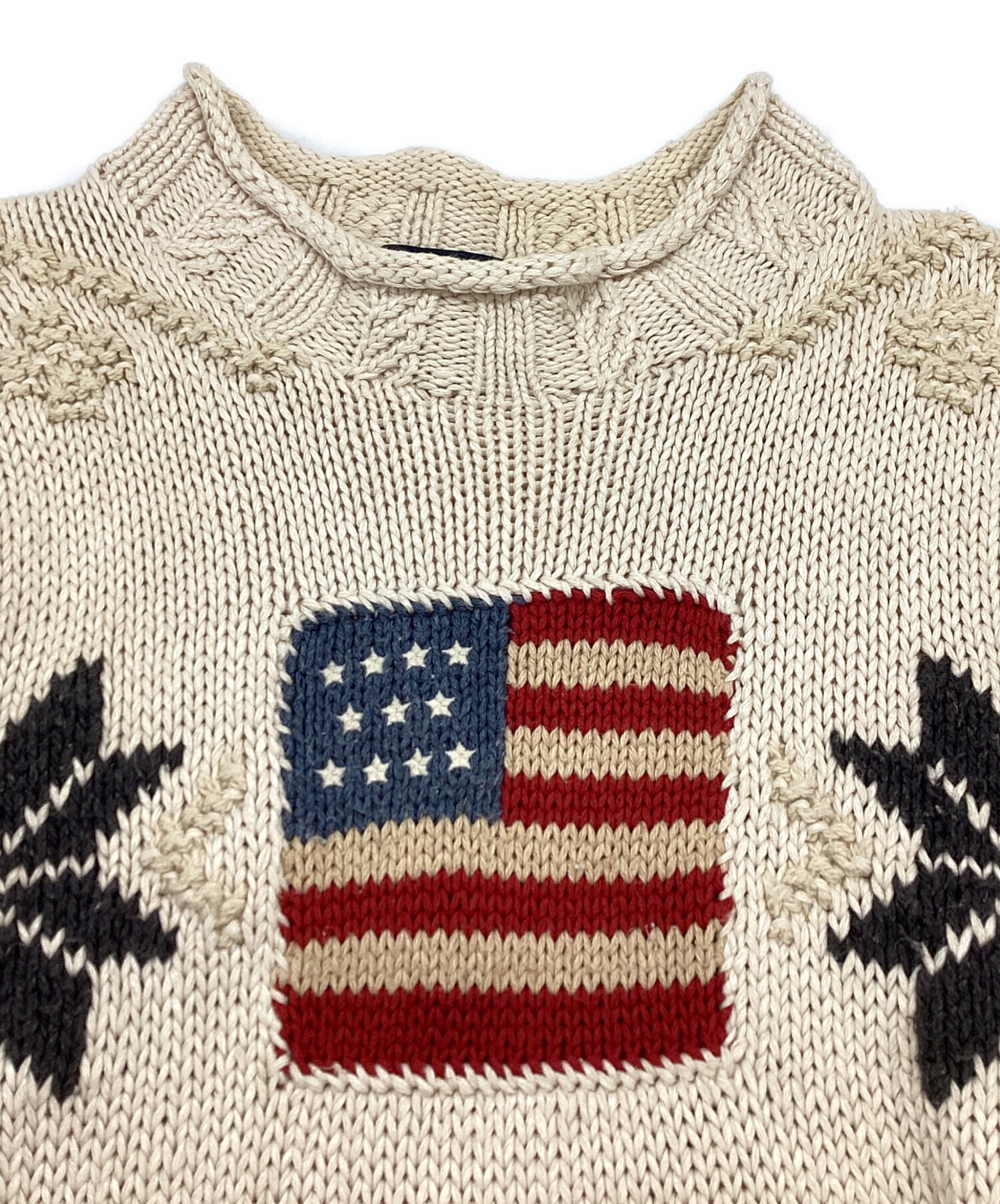 「POLO SPORT】 ポロスポーツ ラルフローレンニット 刺繍ベージュ古着 中古・古着通販】POLO SPORT (ポロスポーツ) コットンロールネック