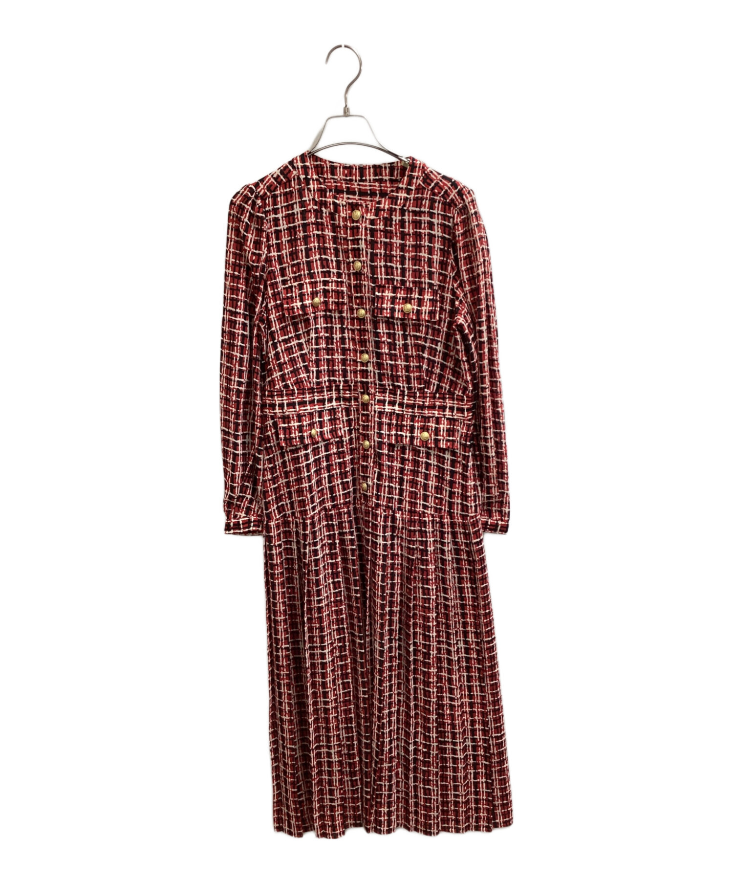 中古・古着通販】Diagram (ダイアグラム) ツイードプリントワンピース