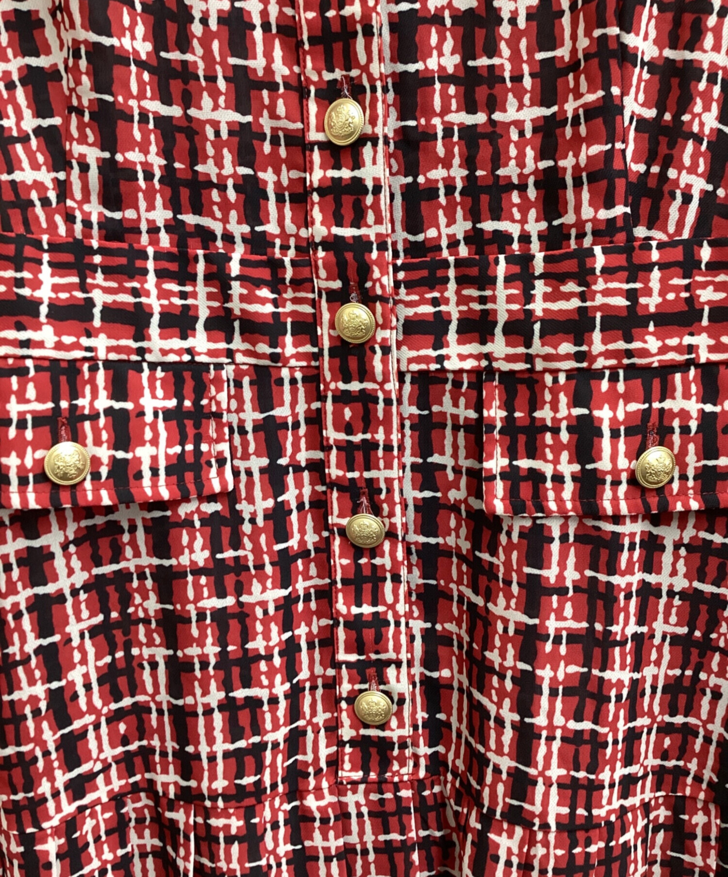 中古・古着通販】Diagram (ダイアグラム) ツイードプリントワンピース