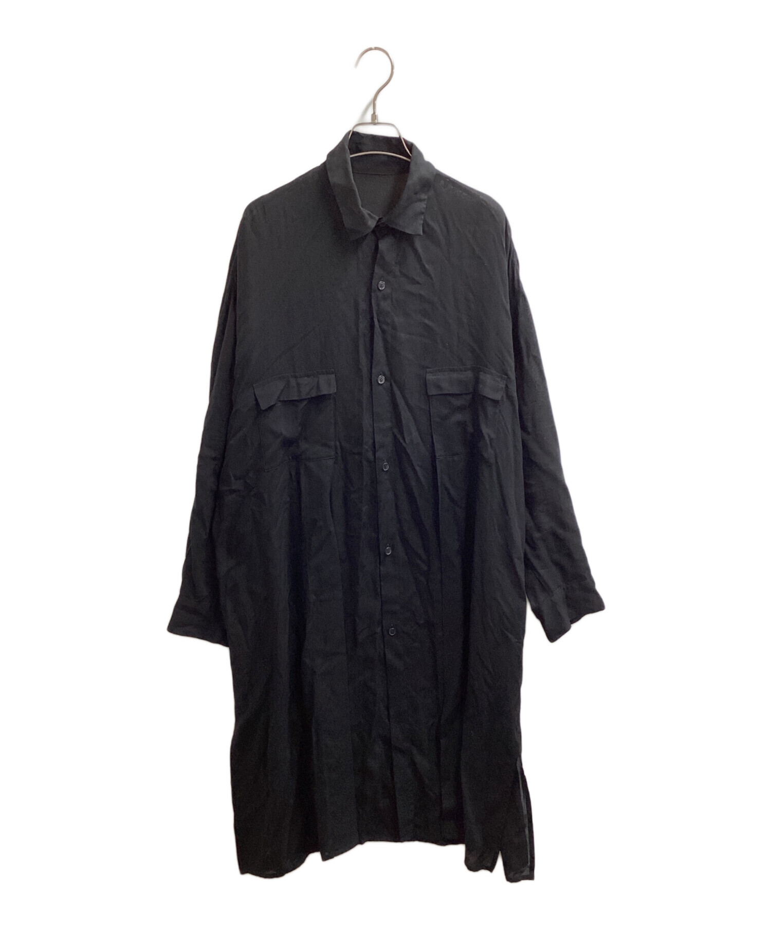 90s Yohji Yamamoto ヨウジヤマモト レーヨン ロングシャツ 中古・古着通販】B Yohji Yamamoto (ビーヨウジヤマモト) スリット