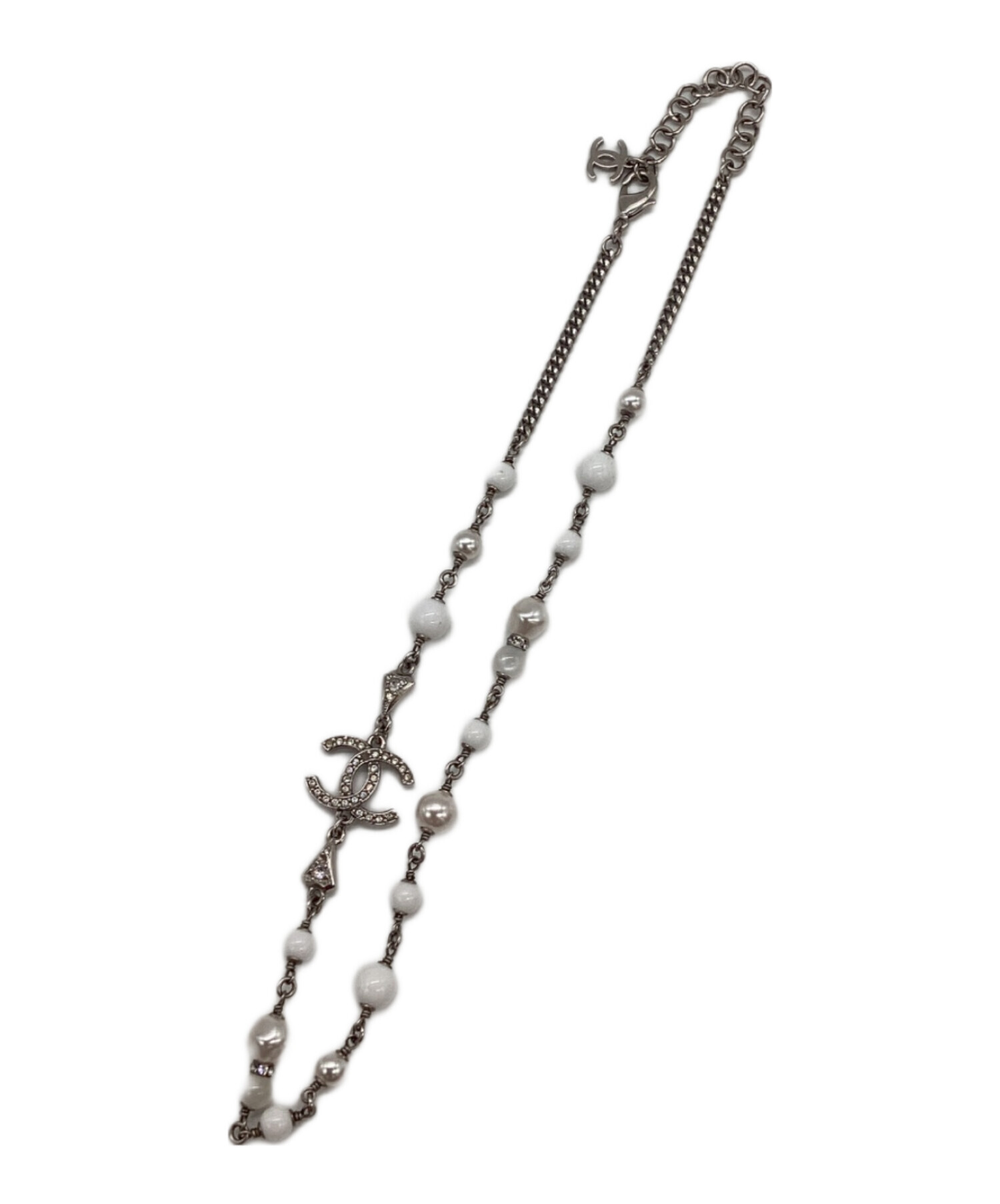 中古・古着通販】CHANEL (シャネル) パールコンビネックレス シルバー 