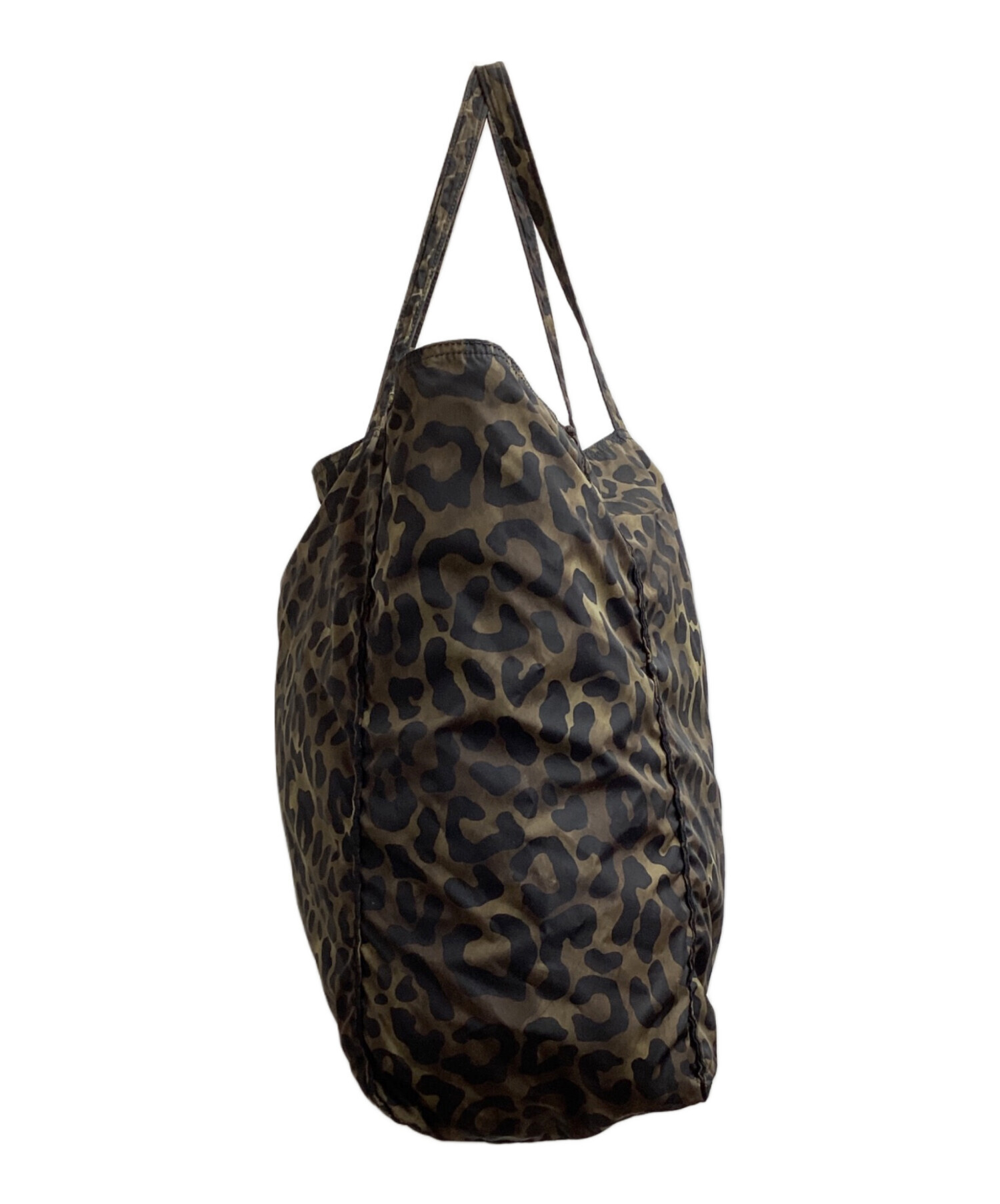 プラダPRADA ナイロンエコバッグ 中古・古着通販】PRADA (プラダ) ナイロンレオパード柄エコバッグ