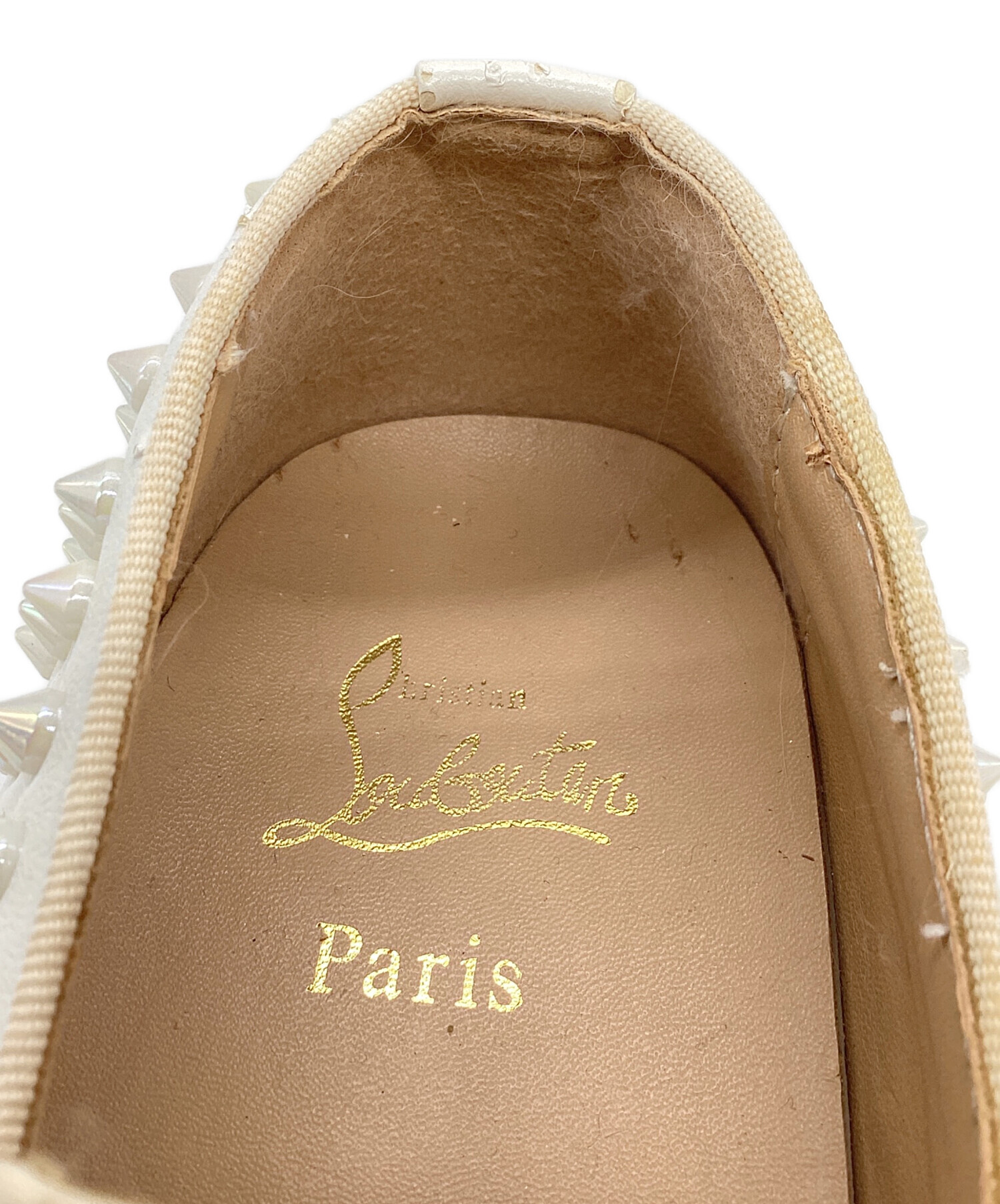 お値下げ未使用クリスチャンルブタンスタッズ付きシルバーサイズ36 中古・古着通販】Christian Louboutin (クリスチャン・ルブタン