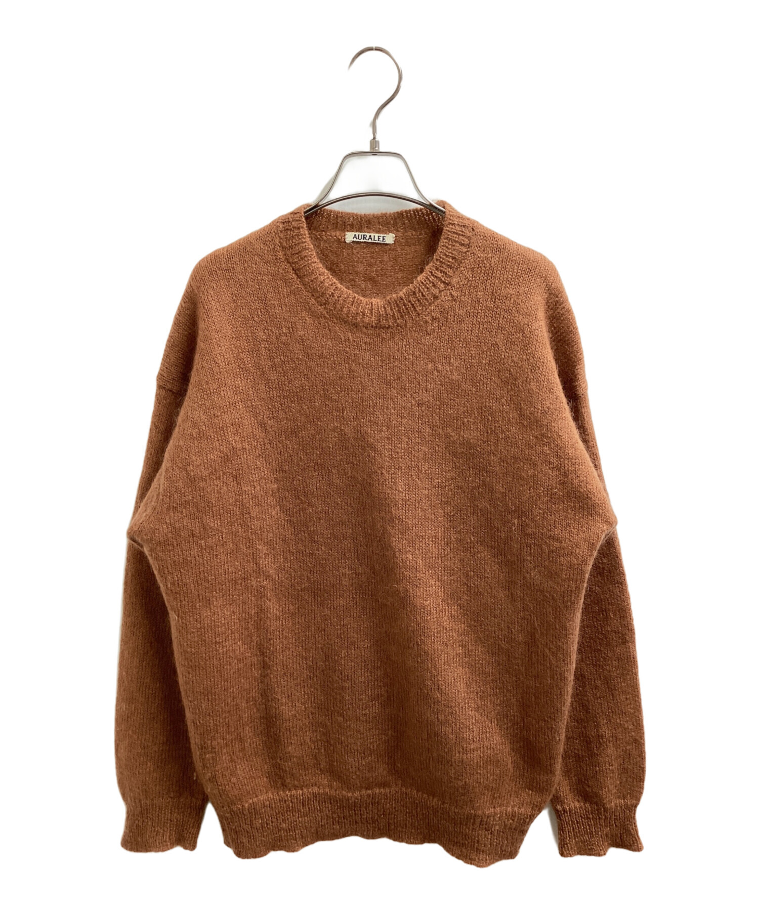 AURALEE オーラリー モヘヤ ニット ブラウン 中古・古着通販】AURALEE (オーラリー) SUPER KID MOHAIR KINT PO