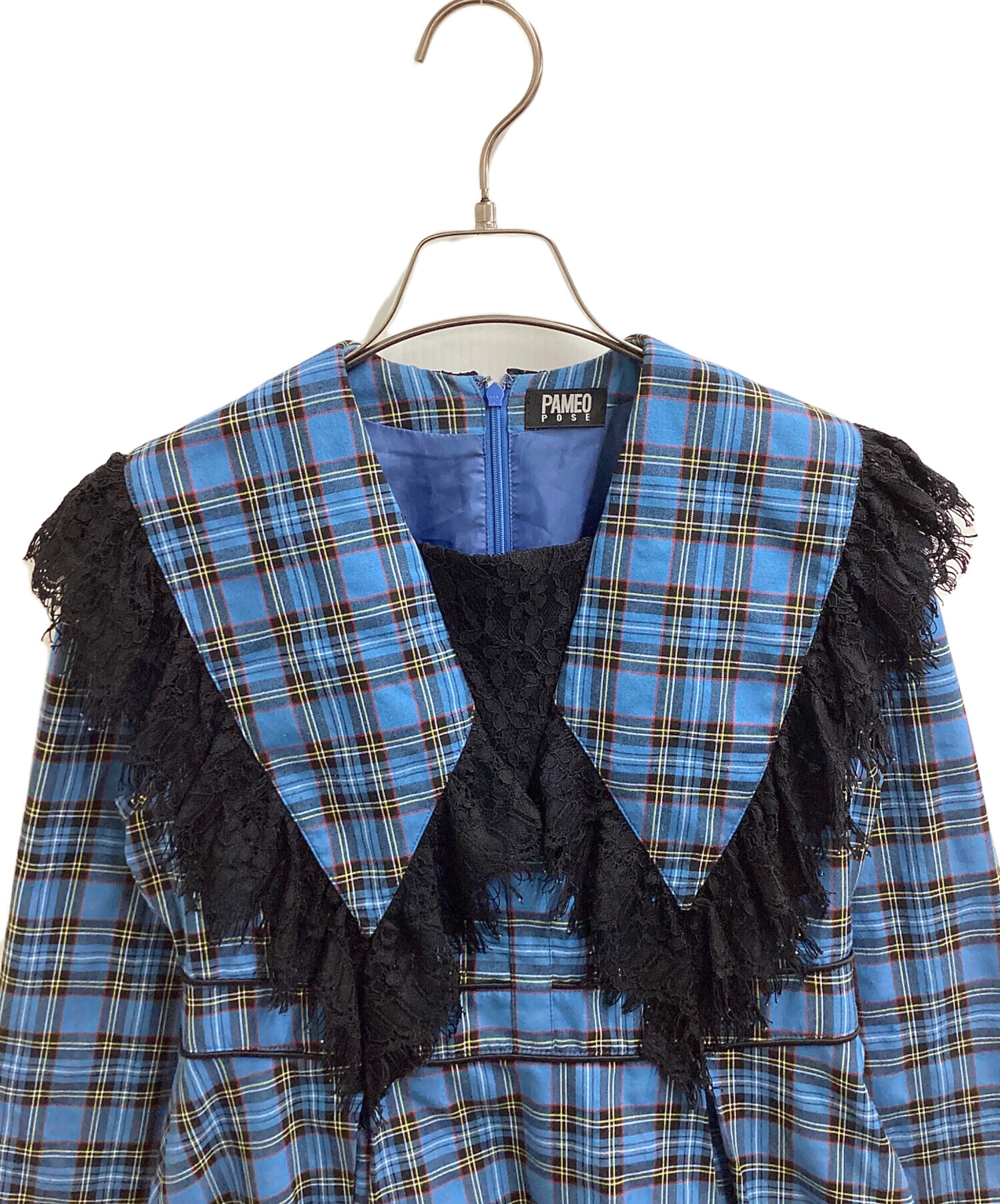 中古・古着通販】PAMEO POSE (パメオポーズ) Big Collar Plaid Dress