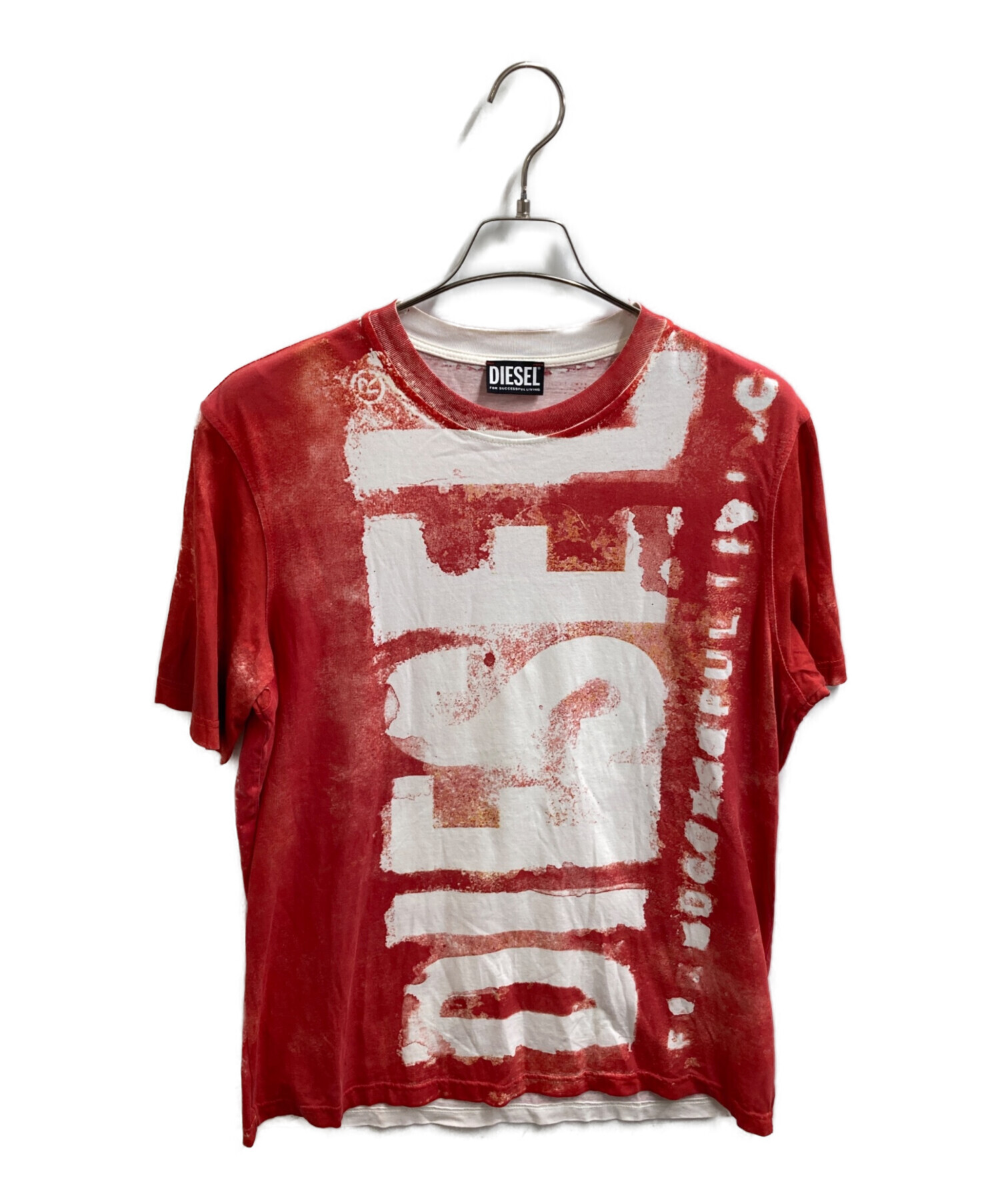 中古・古着通販】DIESEL (ディーゼル) ロゴ転写Tシャツ レッド サイズ