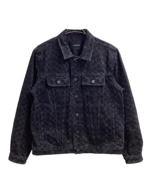 【美品】COACH ワッペン レザー 切替 デニムジャケット M 美品】COACH ワッペン レザー 切替 デニムジャケット M 美品】COACH