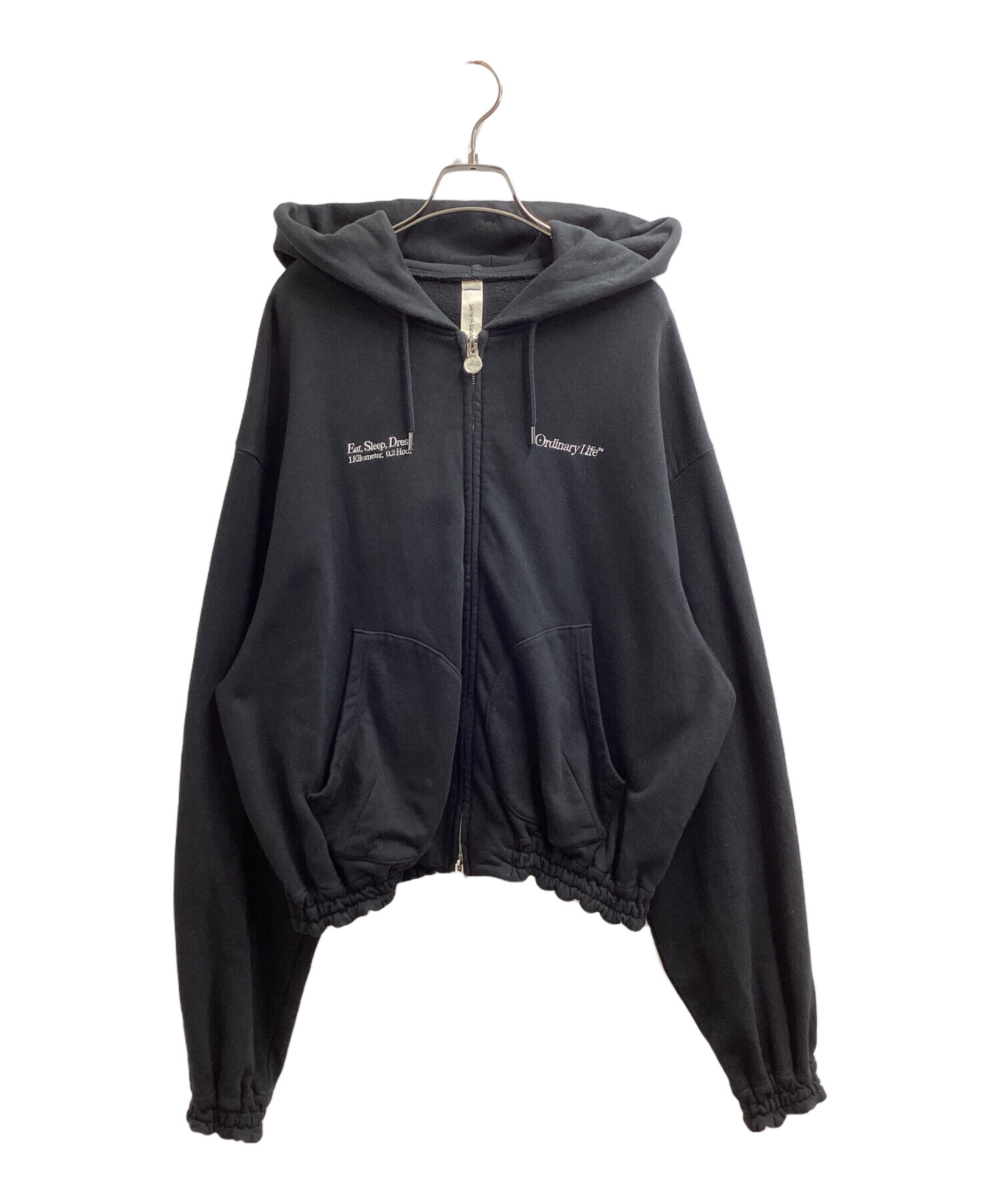 黒いフード付きパーカー 中古・古着通販】SHINYA KOZUKA Ordinary Old Style Zip Hoodie Black