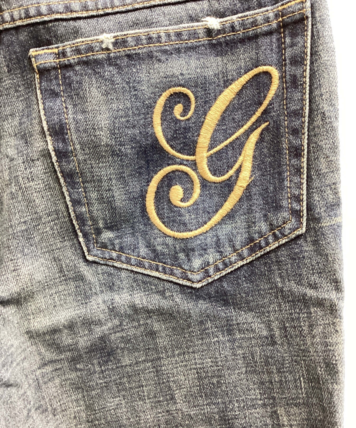 中古・古着通販】GUCCI Back Pocket Embroidery Skinny Jeans Indeigo