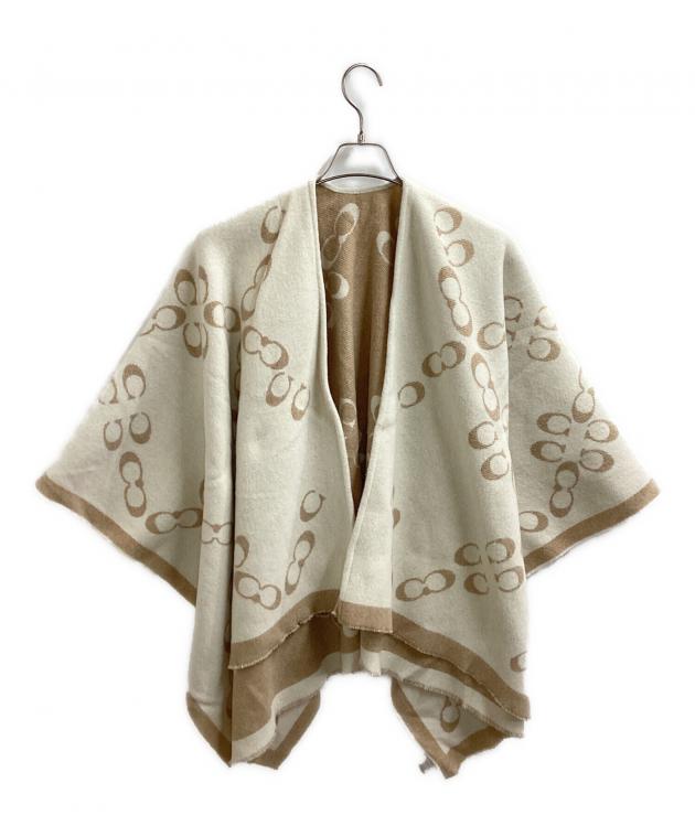 【定価18万7000円】COACH　アウター　CA489 ベージュ　ポンチョ 中古・古着通販】COACH (コーチ) シグネチャー ポンチョ ケープ