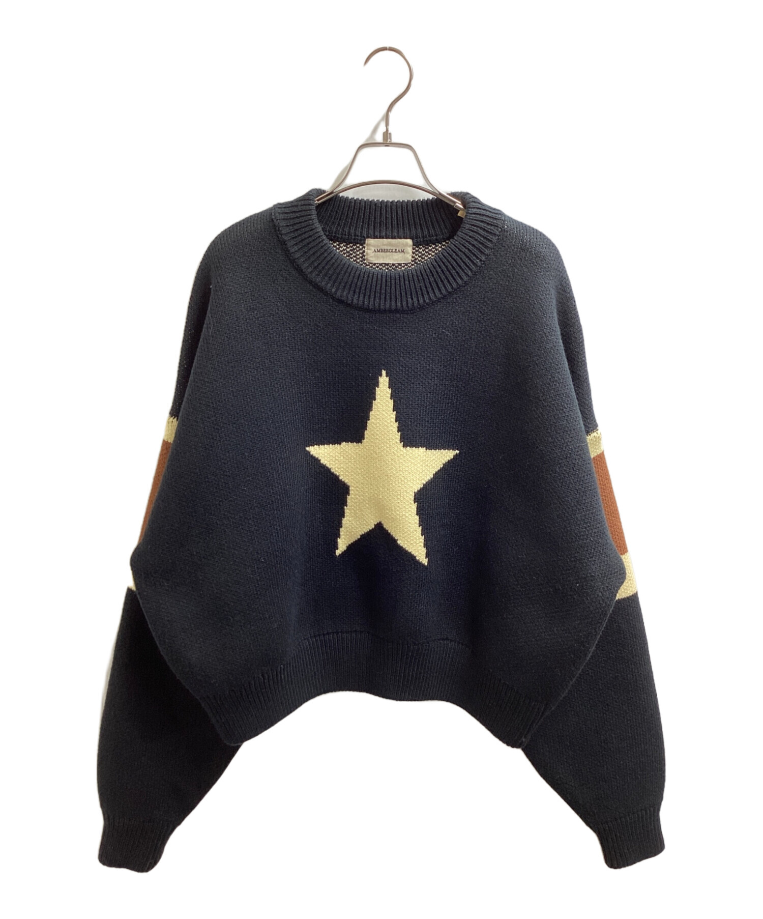 スターウォームセーター　ブラック　M AMBERGLEAM 中古・古着通販】AMBERGLEAM (アンバーグリーム) Star Warm Sweater