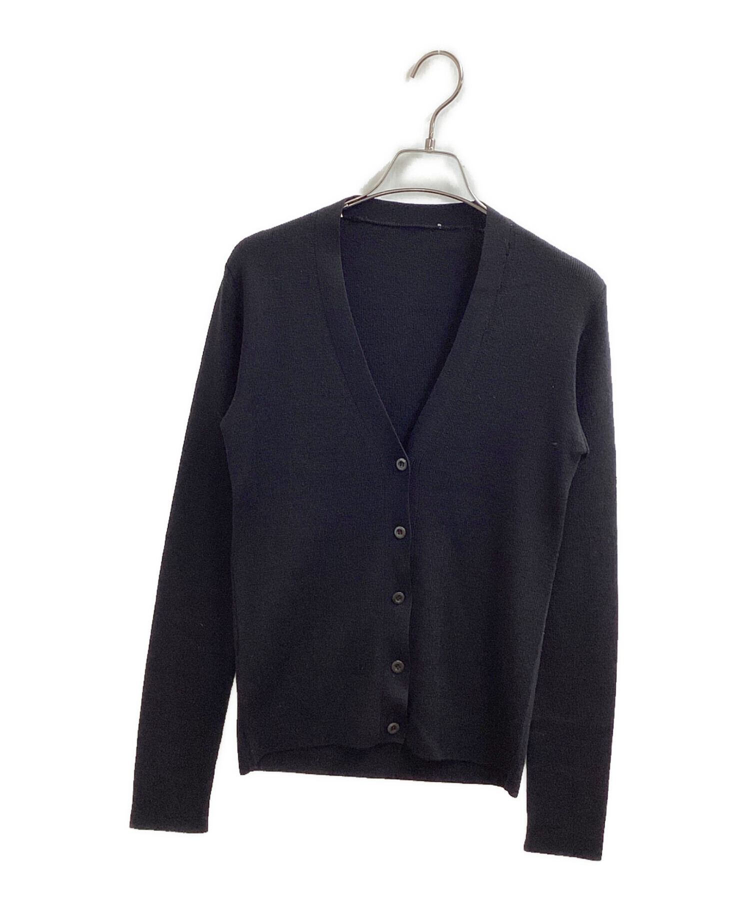 PRADA　プラダ 定番　ウールカーディガン ブラック 黒　46 中古・古着通販】PRADA (プラダ) ウールカーディガン / DNA467 249