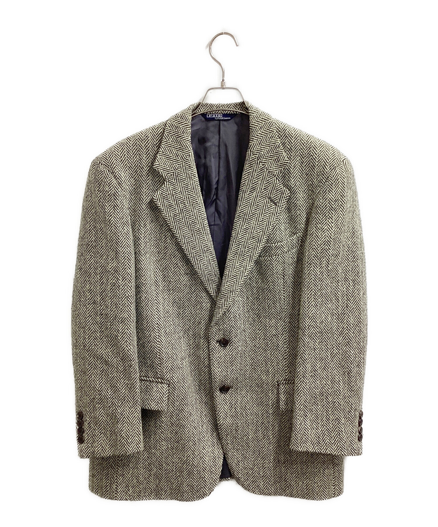 ポロバイラルフローレン ヘリンボーン ツイードテーラードジャケット ウール 3B 中古・古着通販】POLO RALPH LAUREN (ポロ・ラルフローレン