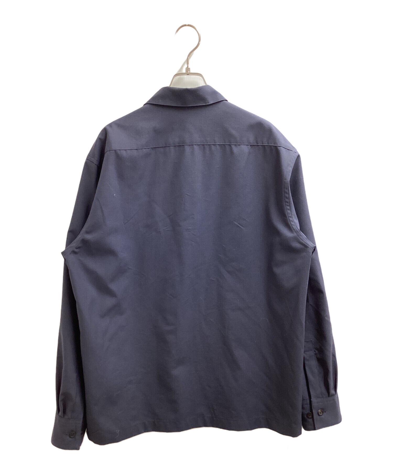 CABaN ドライウール　タイプライター オーバーサイズ　シャツ　ネイビー　L 中古・古着通販】CABaN Dry Wool Typewriter Over Sized Shirt Navy