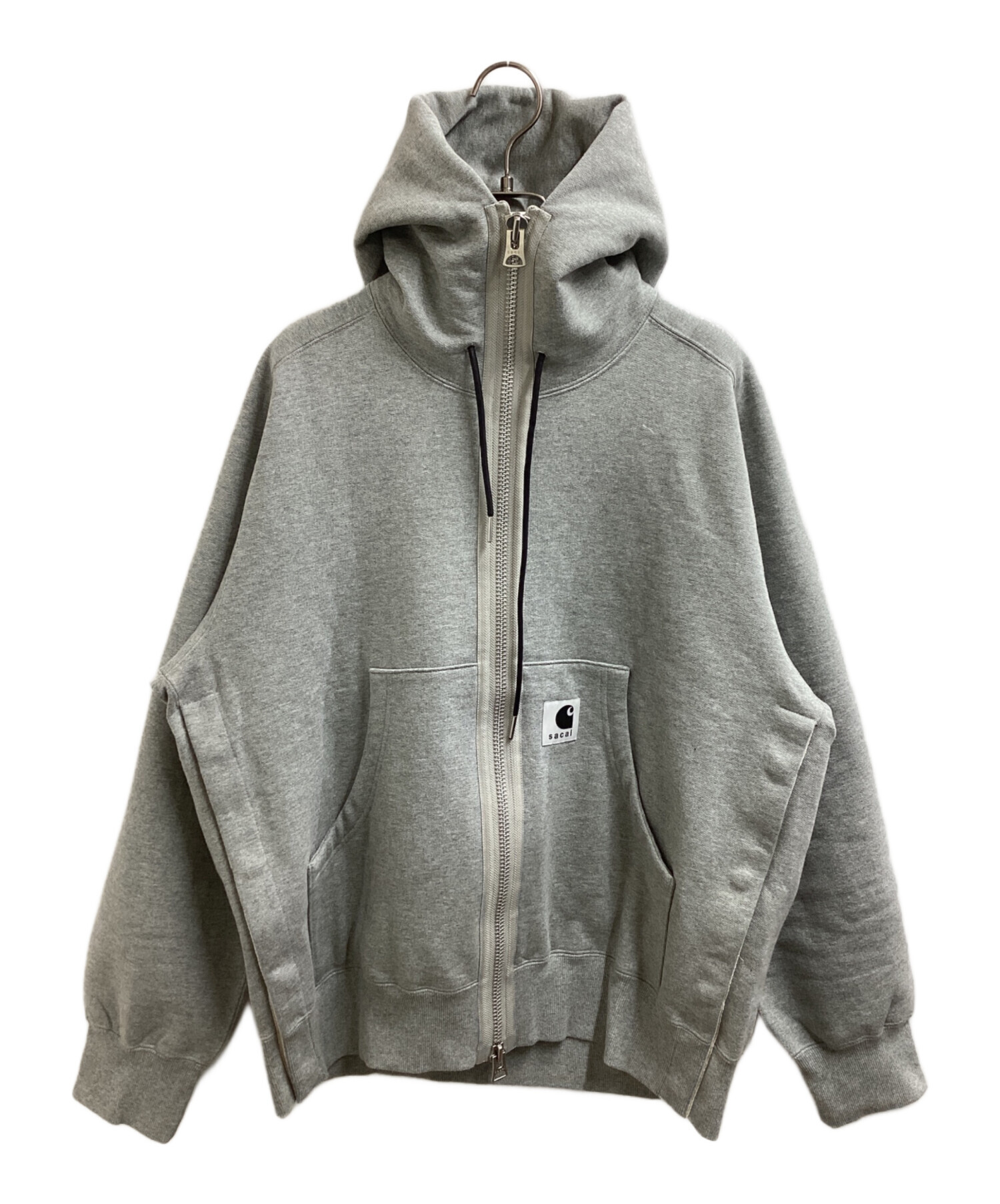 sacai サカイ フーディ ジップパーカー サイズ2 sacai × Carhartt ジップパーカーサイズ2 ブラック
