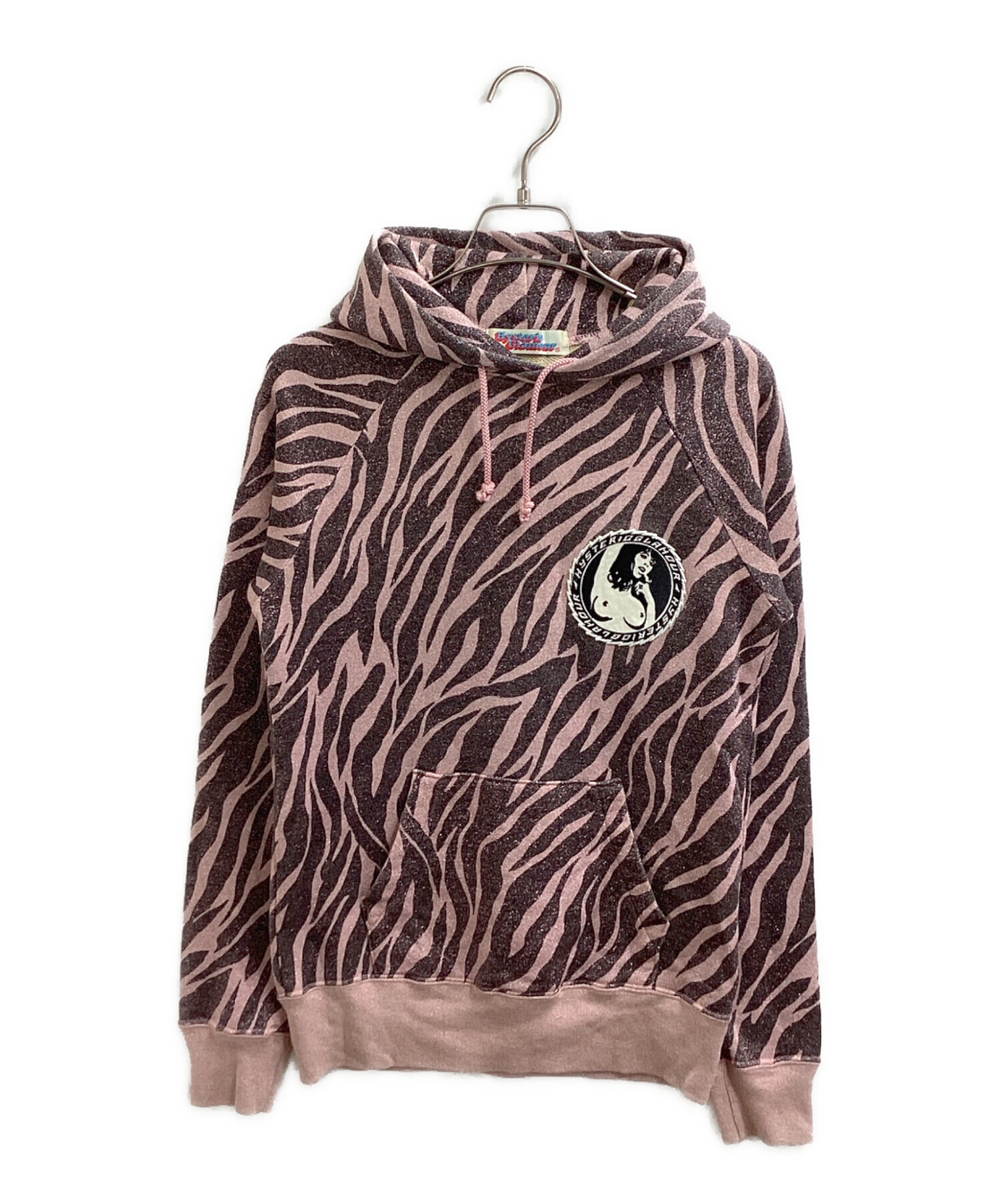 【HYSTERIC GLAMOUR】ガールプリント ラグラン パーカー 中古・古着通販】Hysteric Glamour (ヒステリックグラマー) ゼブラ柄