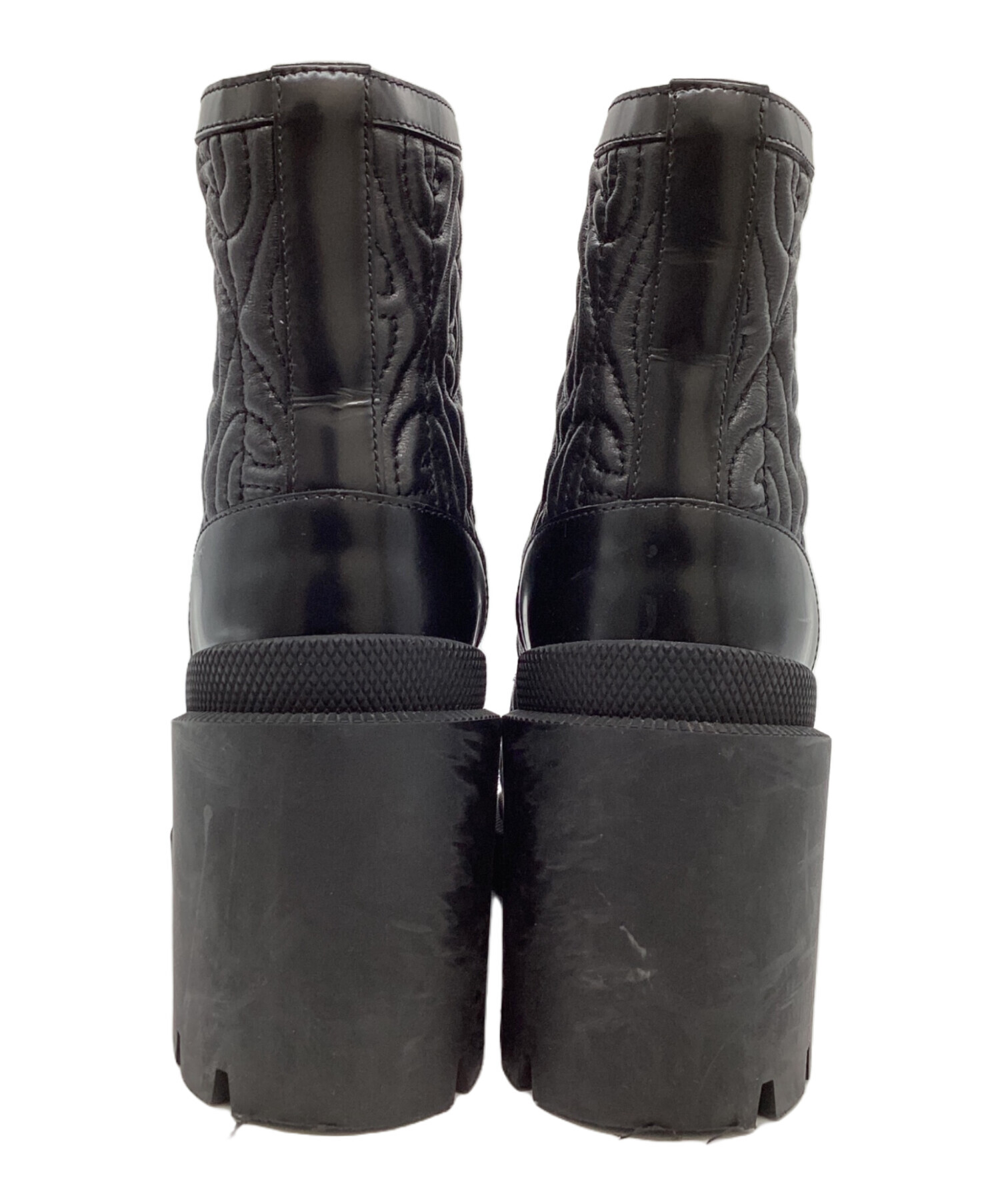 中古・古着通販】GUCCI (グッチ) Gランバスレザーミッドヒールアンクル