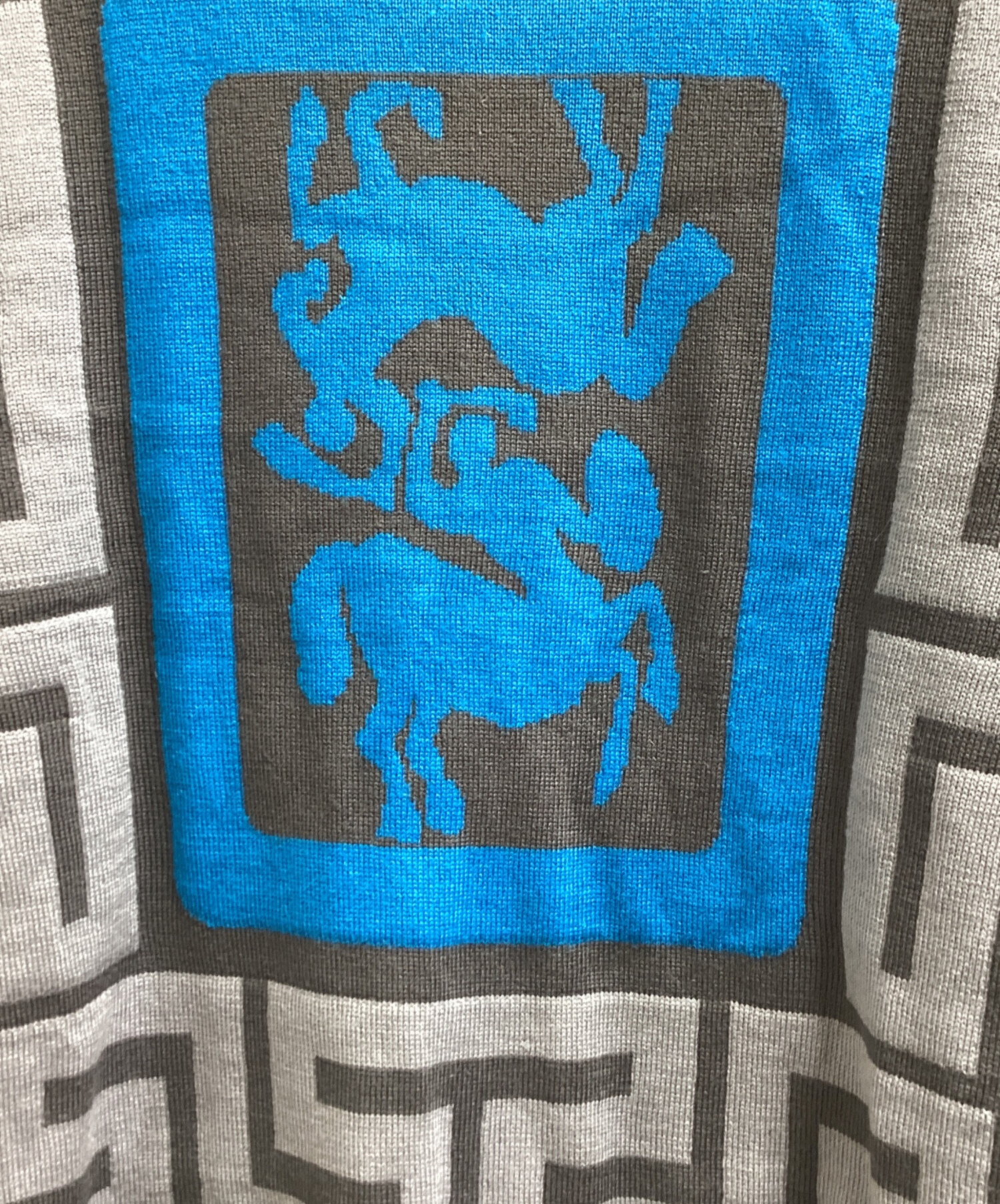 貴重 Gianni Versace VERSACE ヴェルサーチ 総柄 ニット 中古・古着通販】GIANNI VERSACE (ジャンニ・ヴェルサーチ) 総柄ニット